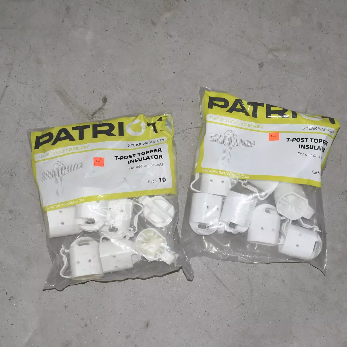 NEW Discontinued Patriot T-Post Topper Insulator 10pk Bundle Of 2