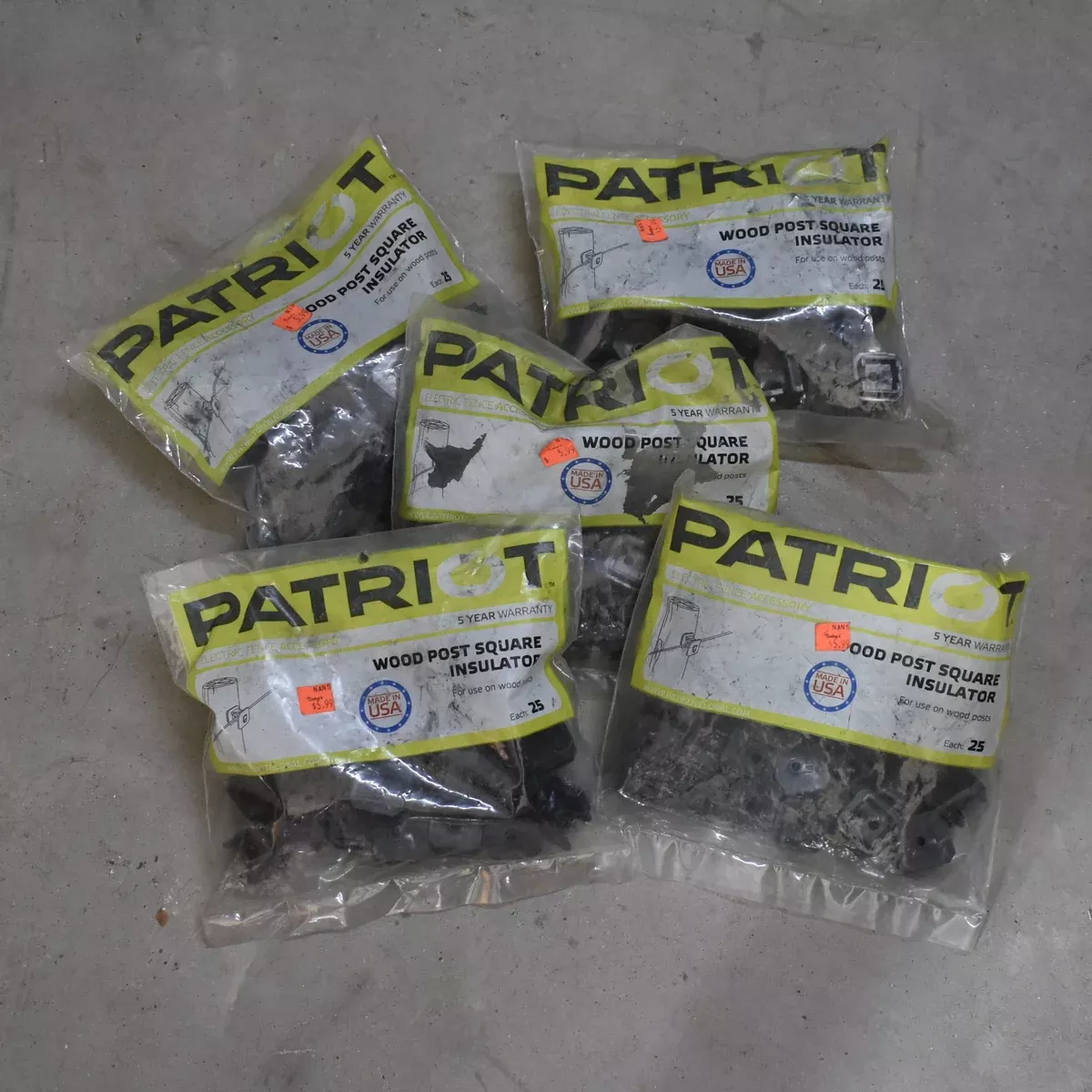 NEW Discontinued Patriot Wood Post Square Insulator 25pk Bundle Of 5