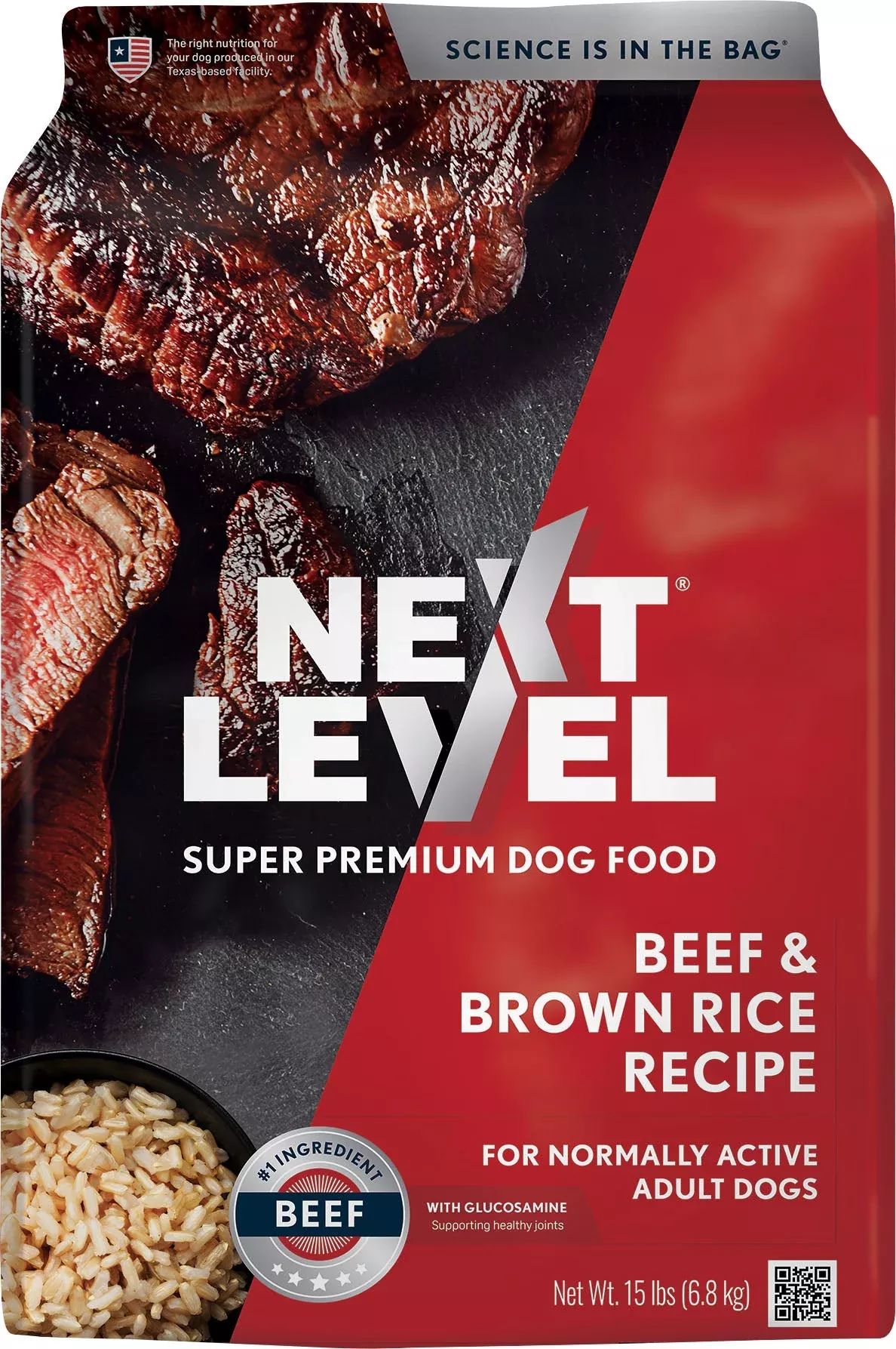 Next Level Normally Active Dog Food 15 lb Beef & Brown Rice