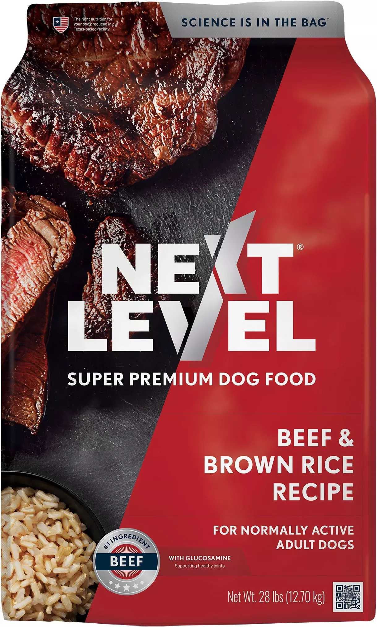 Next Level Normally Active Dog Food Beef & Brown Rice 28 lb