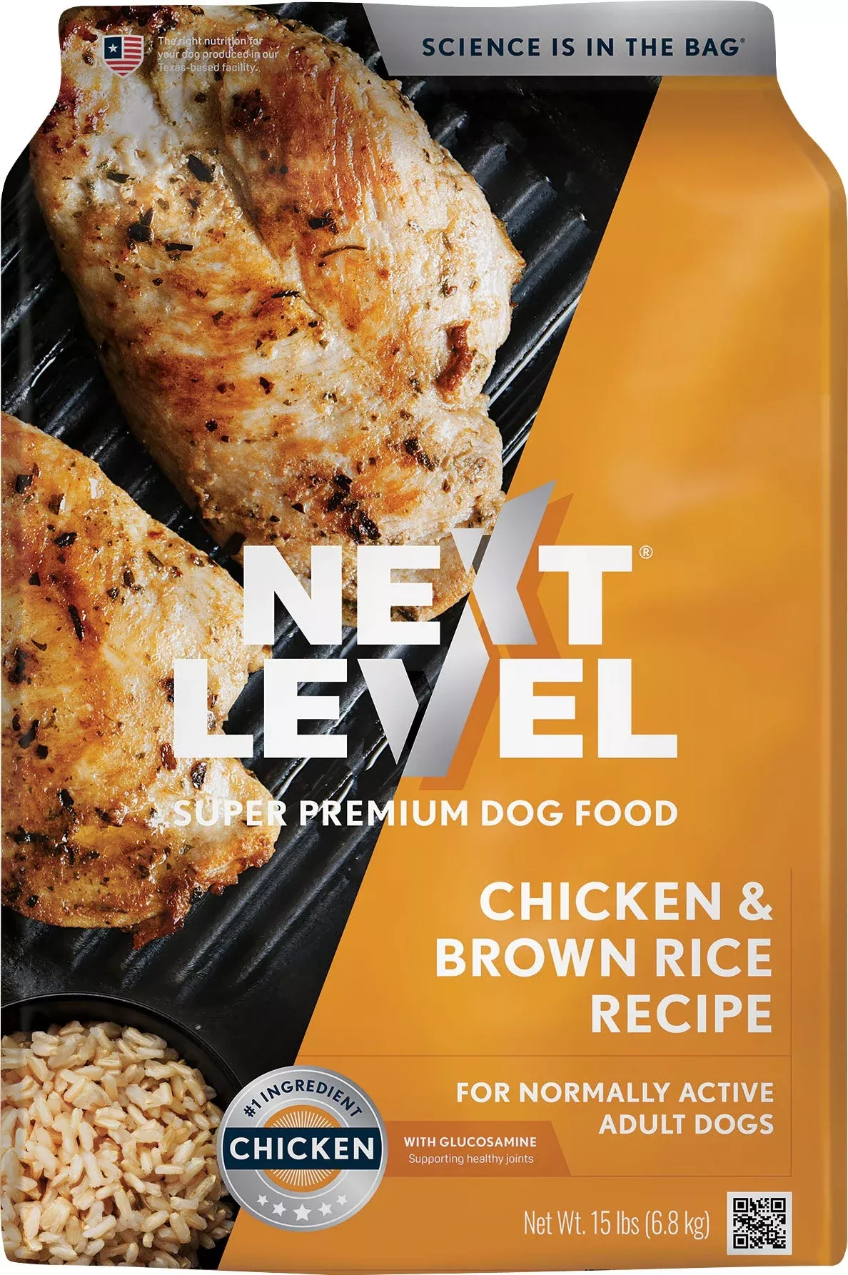 Next Level Normally Active Dog Food, Chicken/Brown Rice, 15 lb