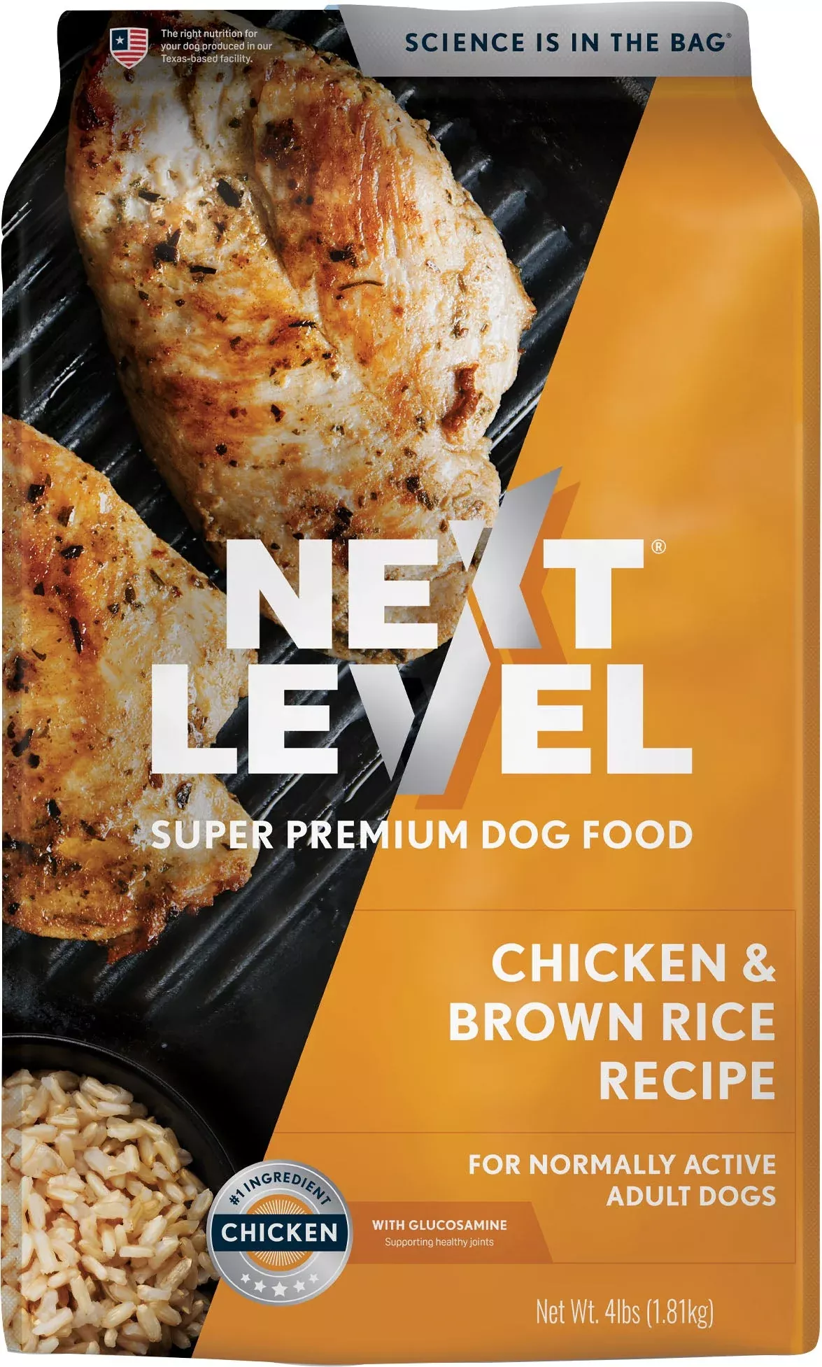 Next Level Normally Active Dog Food, Chicken & Brown Rice, 4 lb