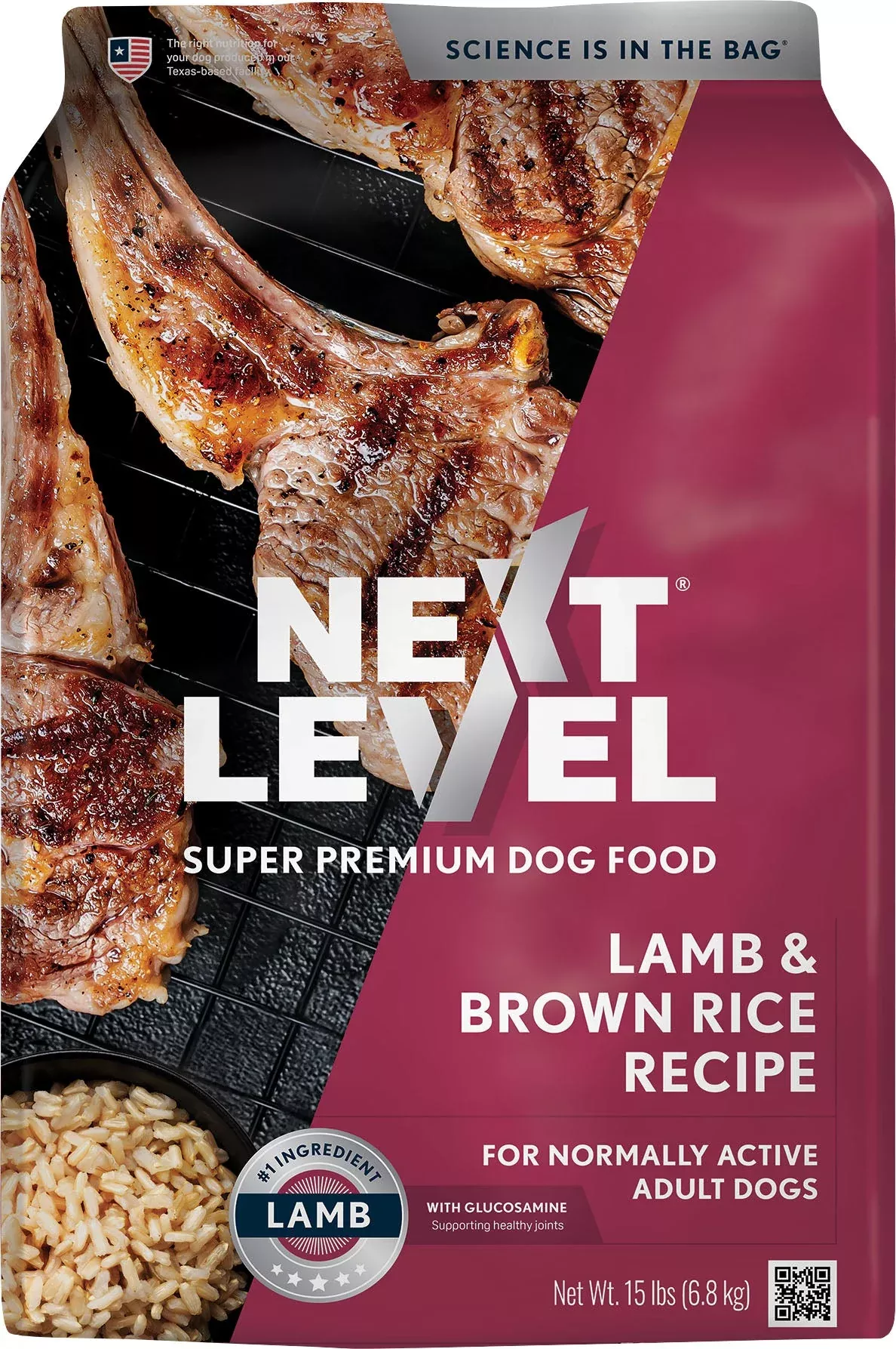Next Level Normally Active Dog Food, Lamb & Brown Rice, 15 lb