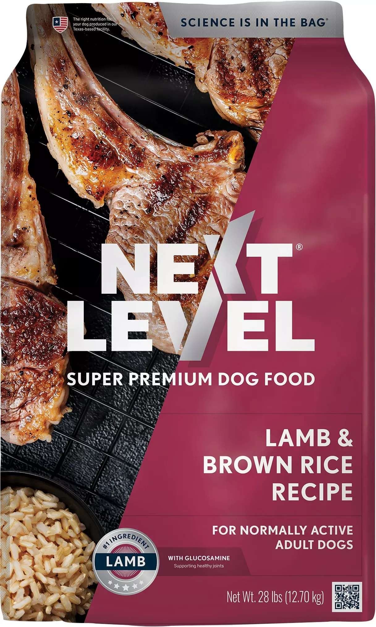 Next Level Normally Active Dog Food Lamb & Brown Rice 28 lb