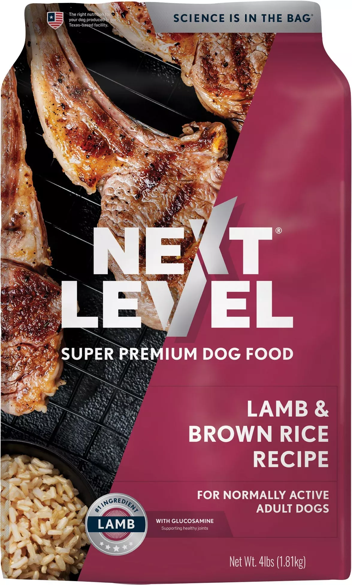 Next Level Normally Active Dog Food, Lamb & Brown Rice, 4 lb