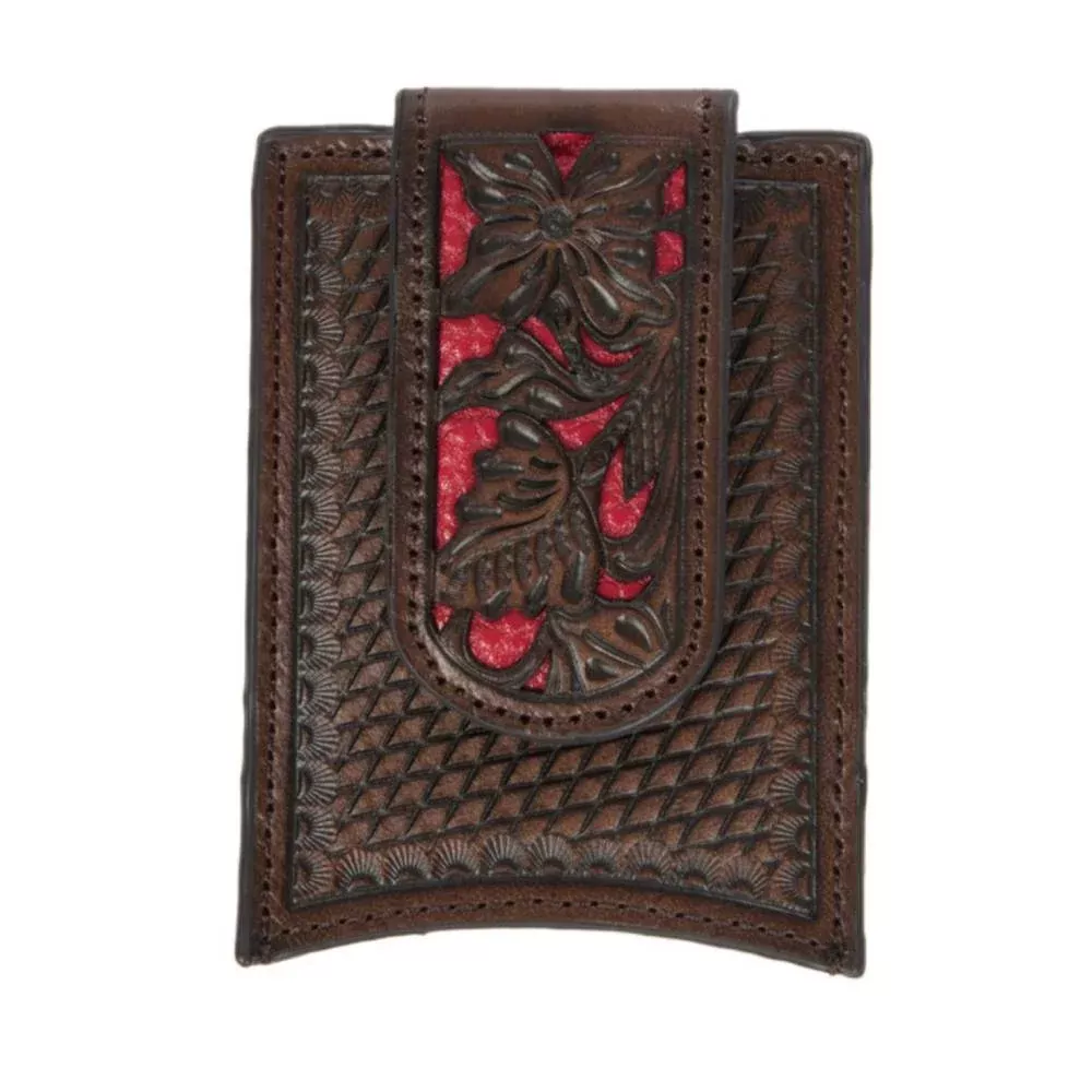 Nocona Red Inlay Money Clip