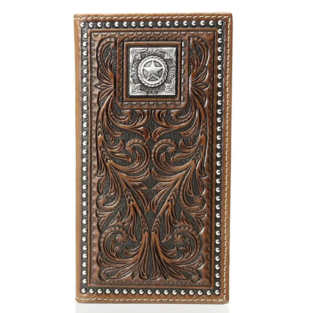 Nocona Tooled Star Concho Rodeo Wallet