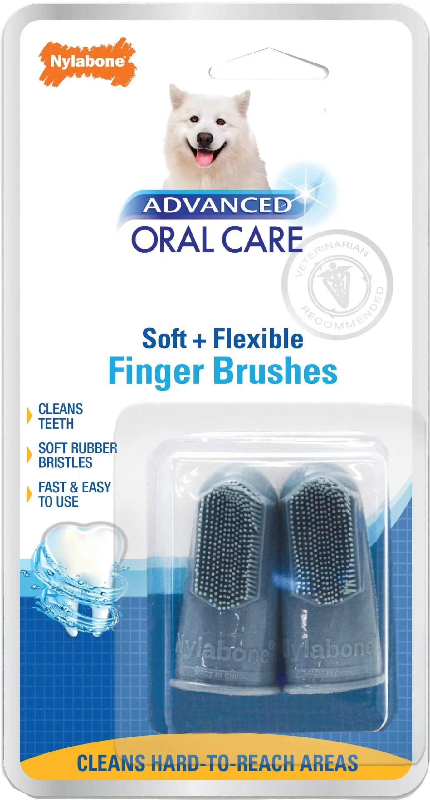 Nylabone Advanced Oral Care Finger Brush, 2 Pack