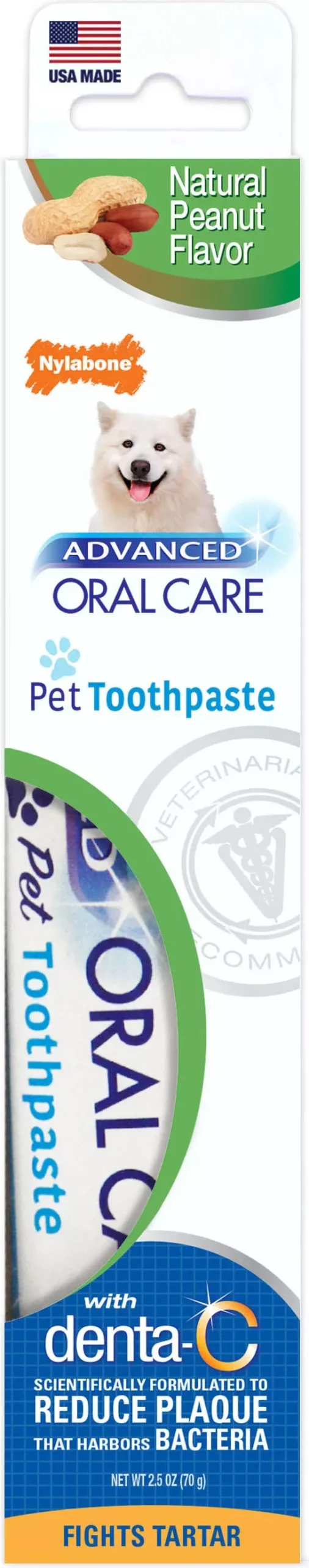Nylabone Advanced Oral Care Natural Dog Toothpaste Peanut 2.5 oz