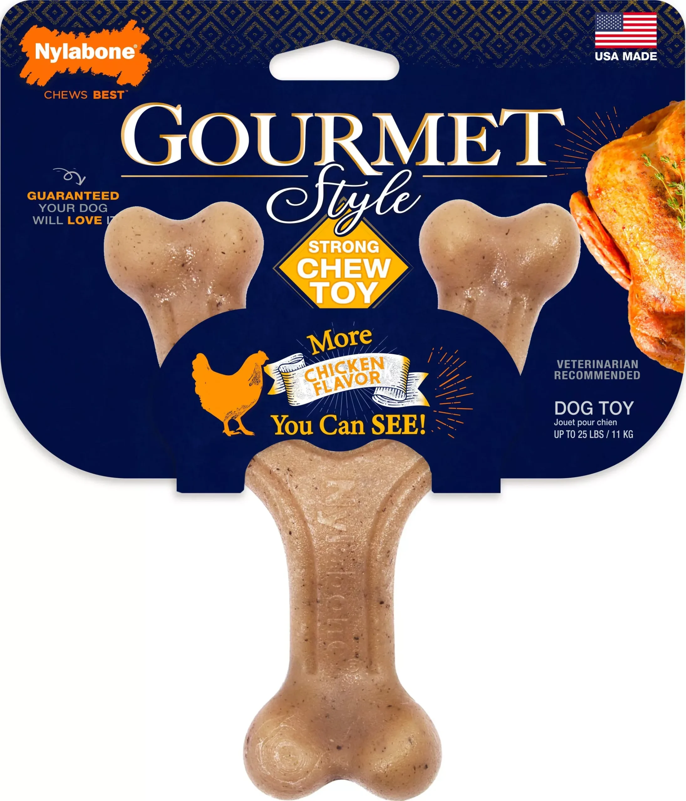 Nylabone Gourmet Style Strong Chew Wishbone, Chicken, Large