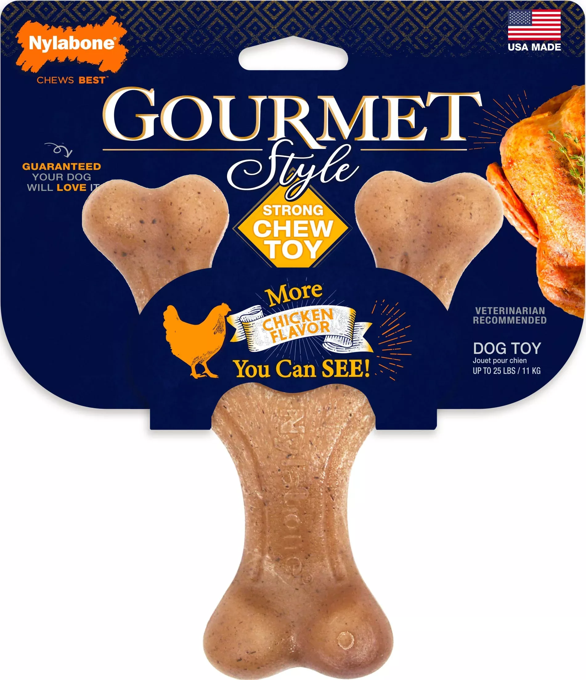 Nylabone Gourmet Style Strong Chew Wishbone, Chicken, Small