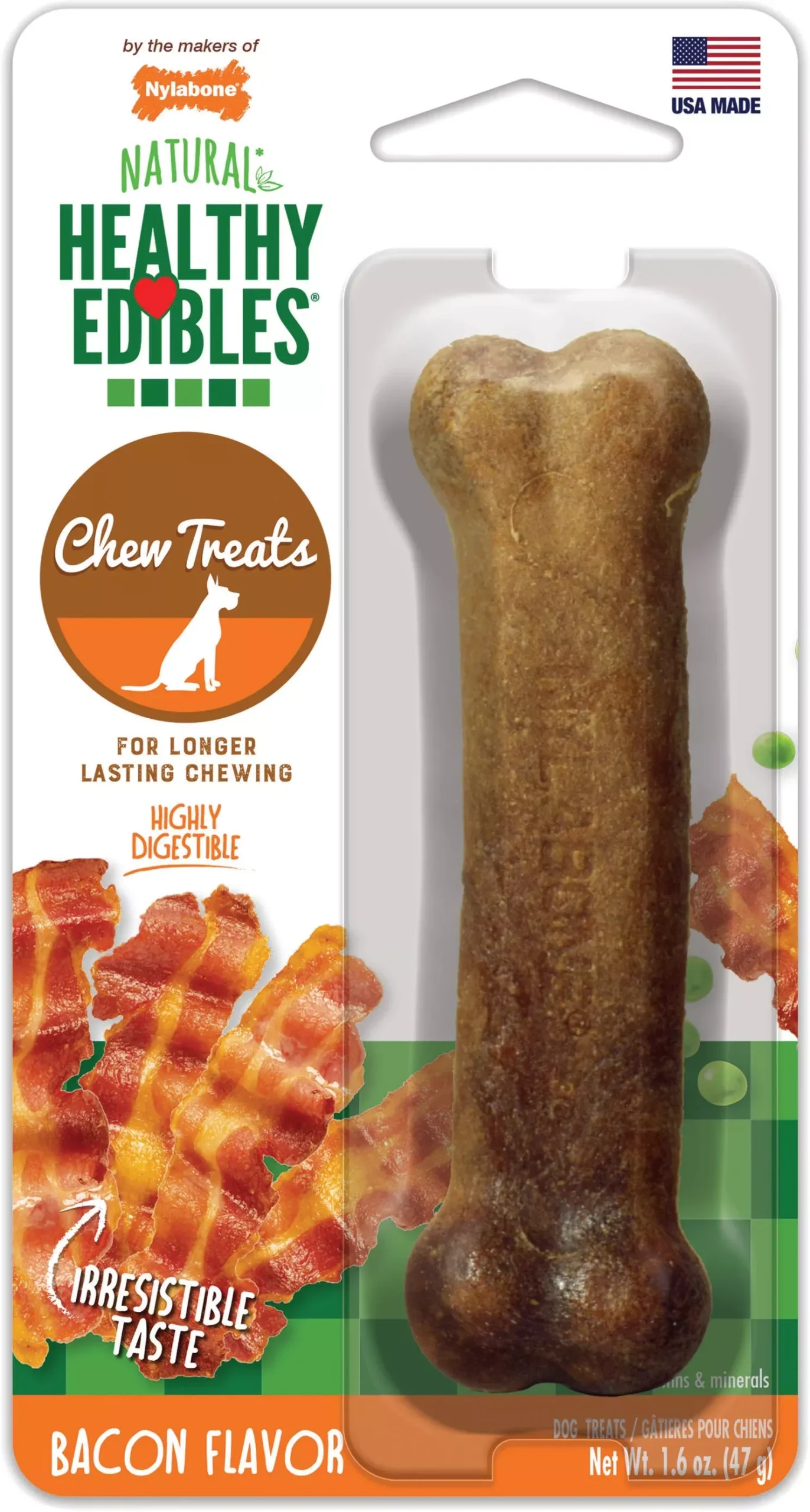 Nylabone Healthy Edibles Natural Chew Bacon Regular
