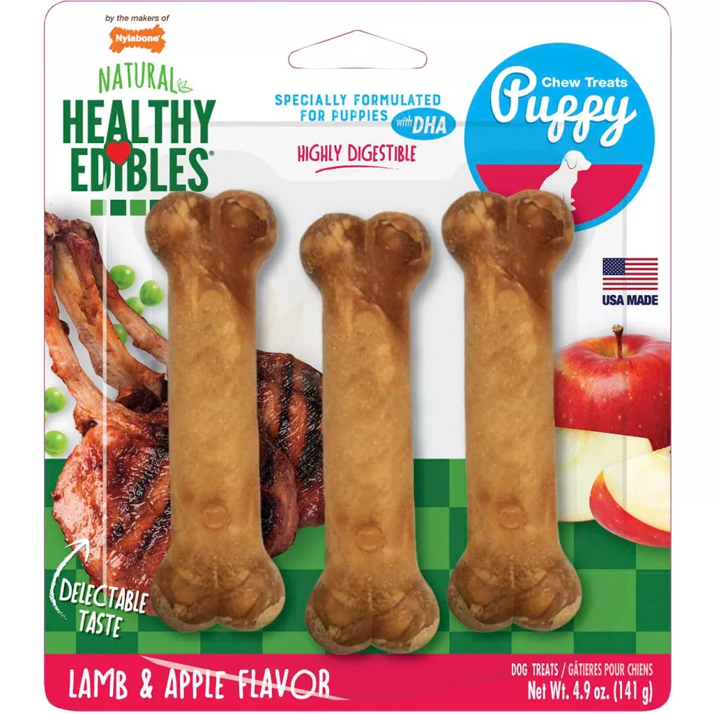 Nylabone Healthy Edibles Puppy Natural Chew Regular Lamb & Apple