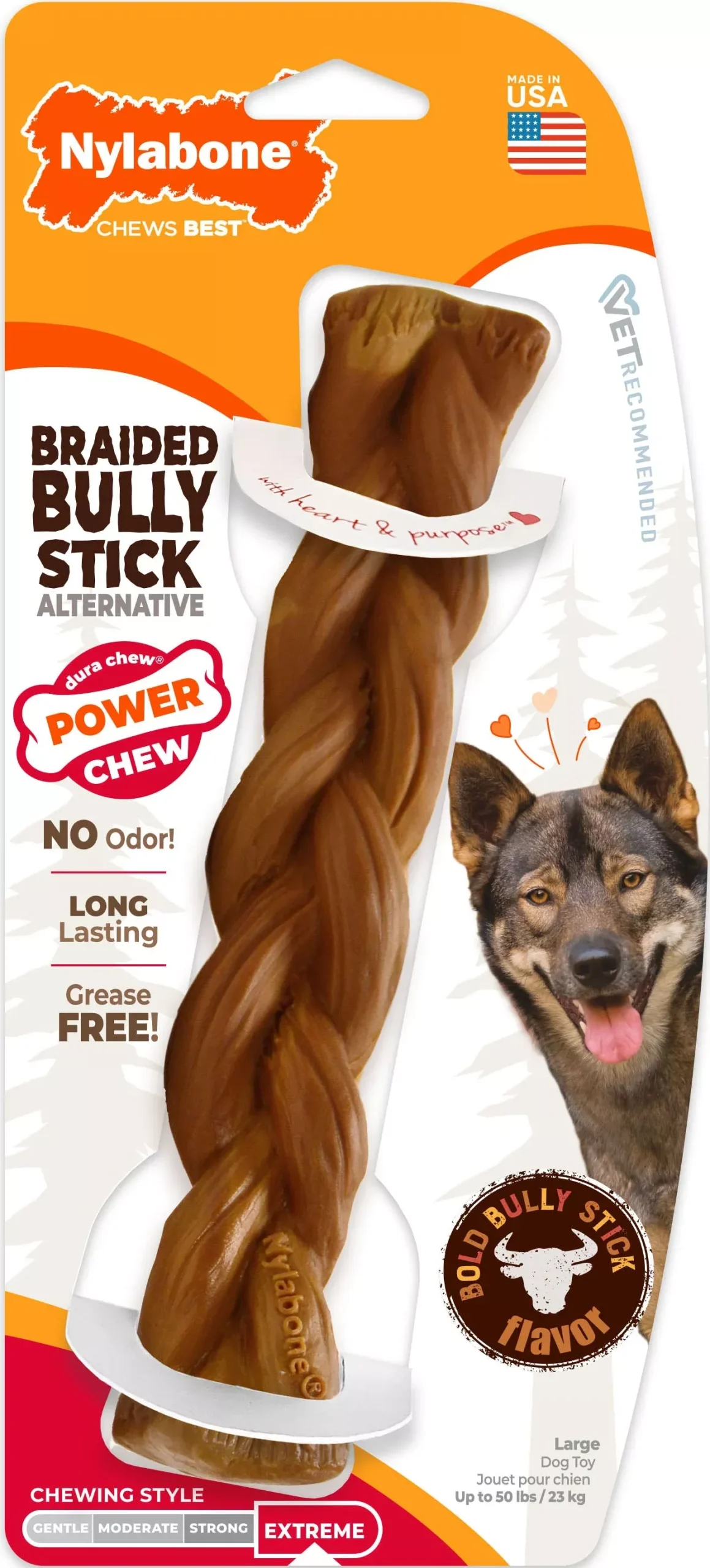 Nylabone Power Chew Alternative Braided Bully, Large