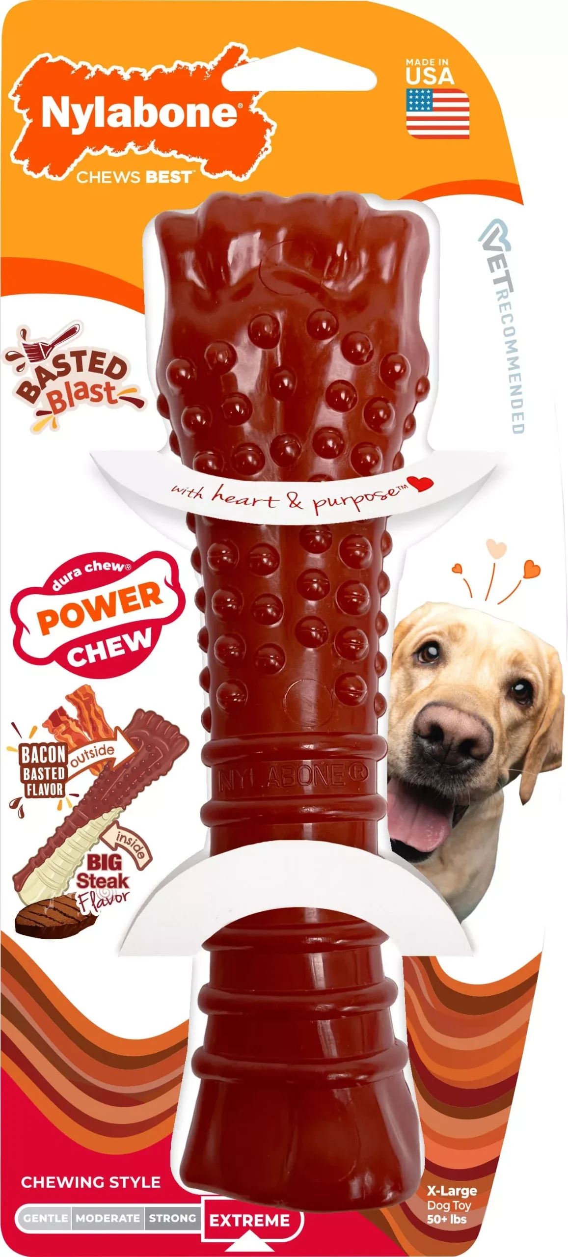 Nylabone Power Chew Basted Blast Bacon & Steak X-Large