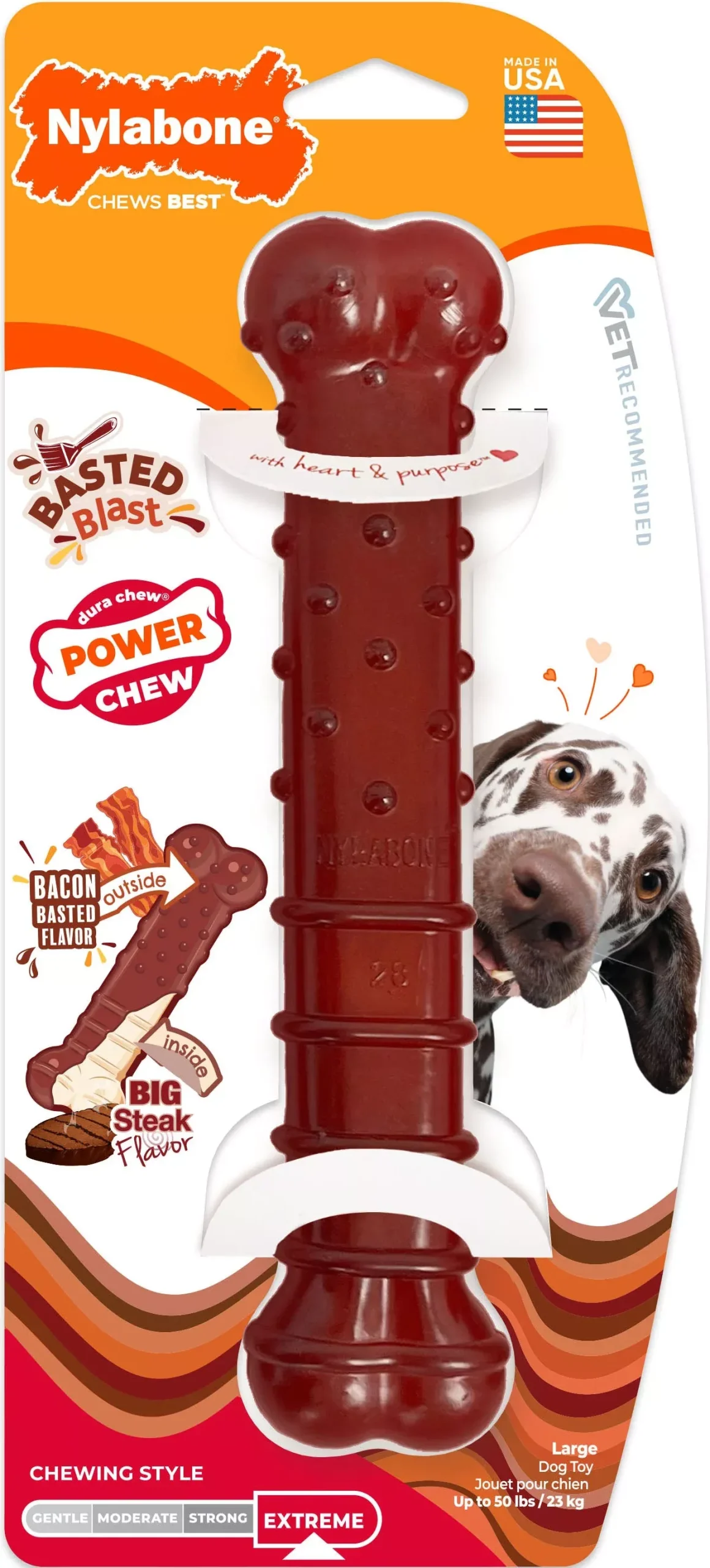 Nylabone Power Chew Basted Blast Large Bacon/Steak