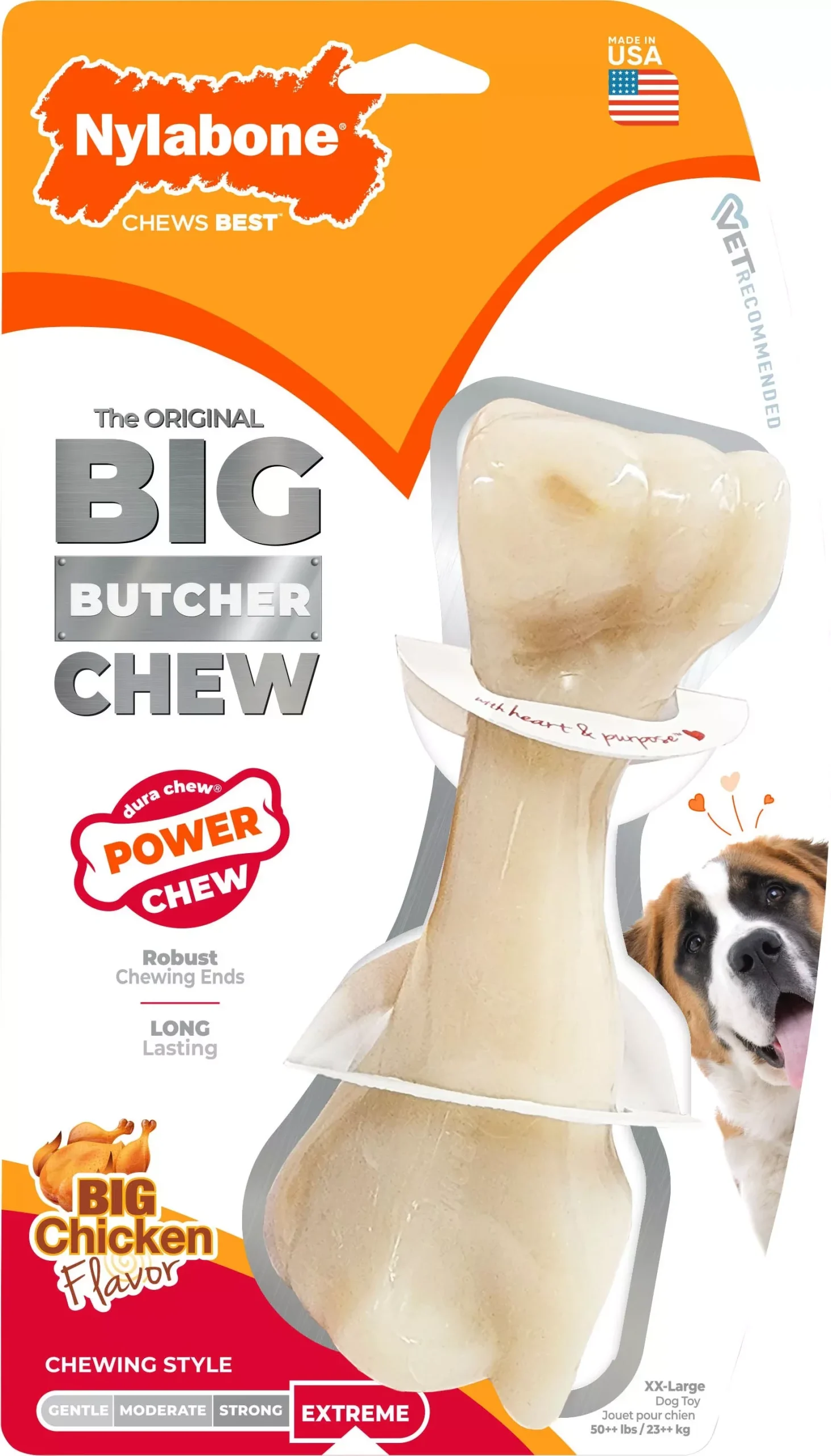 Nylabone Power Chew Big Beef Bone Monster Chicken