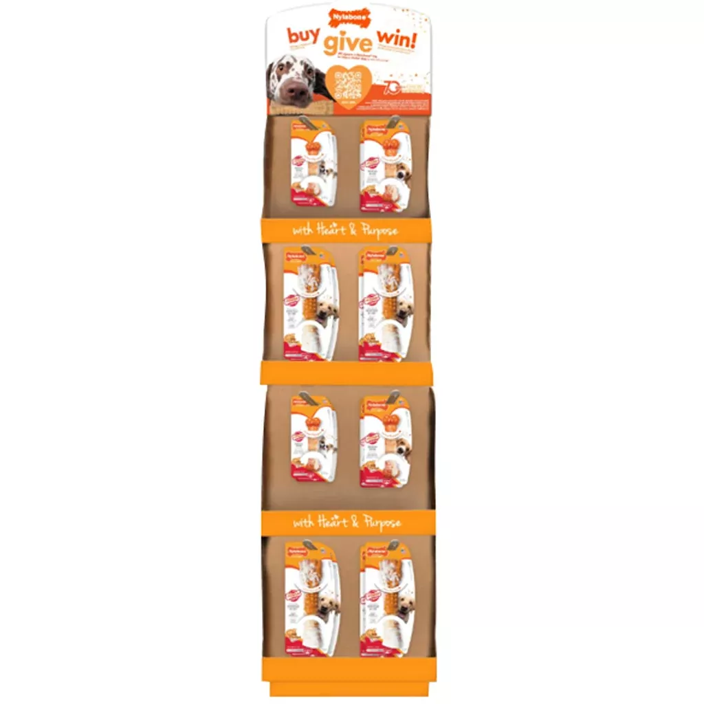 Nylabone Power Chew Birthday Swirl Bone Display, Orange, 40 Piece