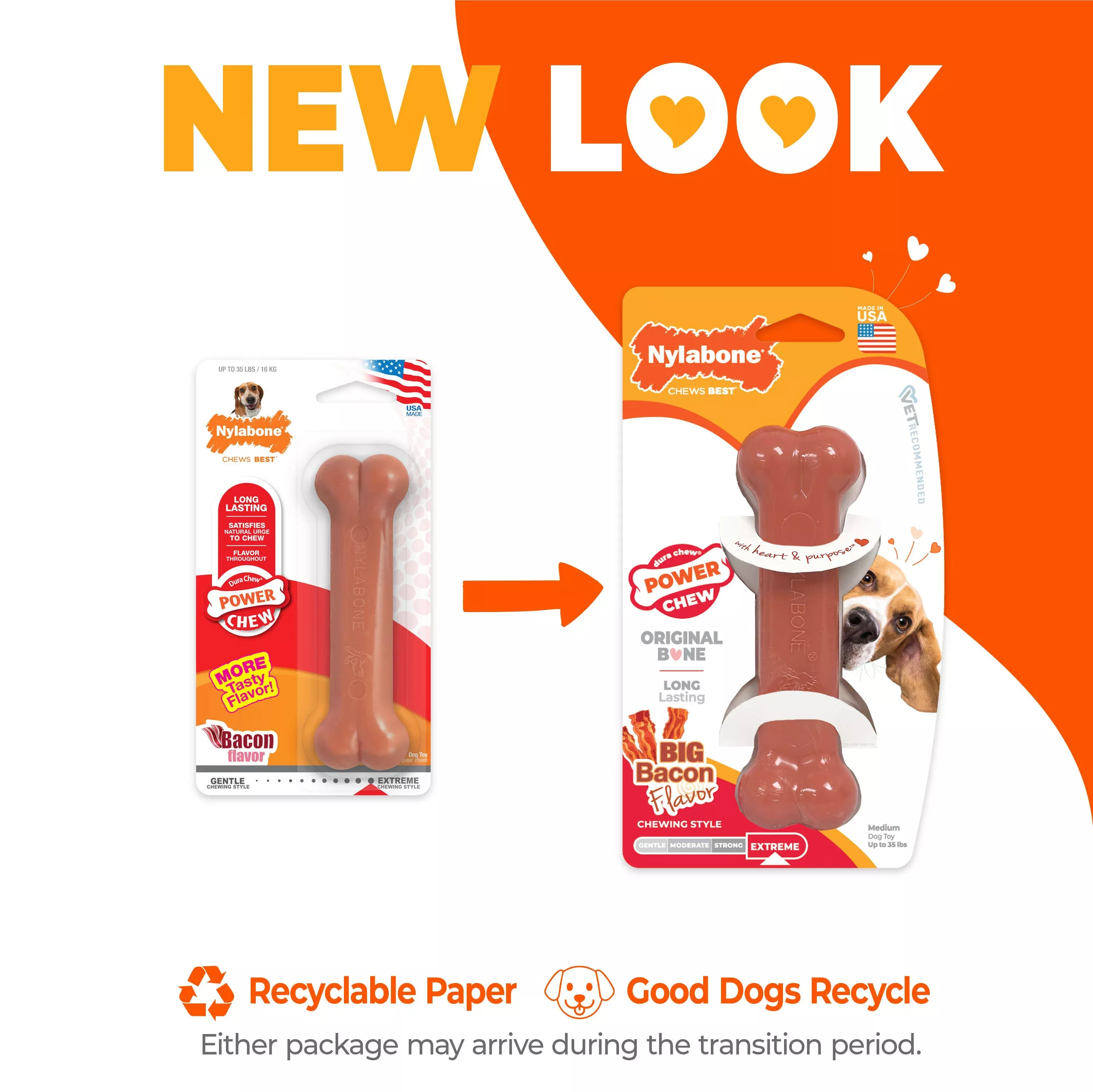 Nylabone Power Chew Bone, Bacon Medium