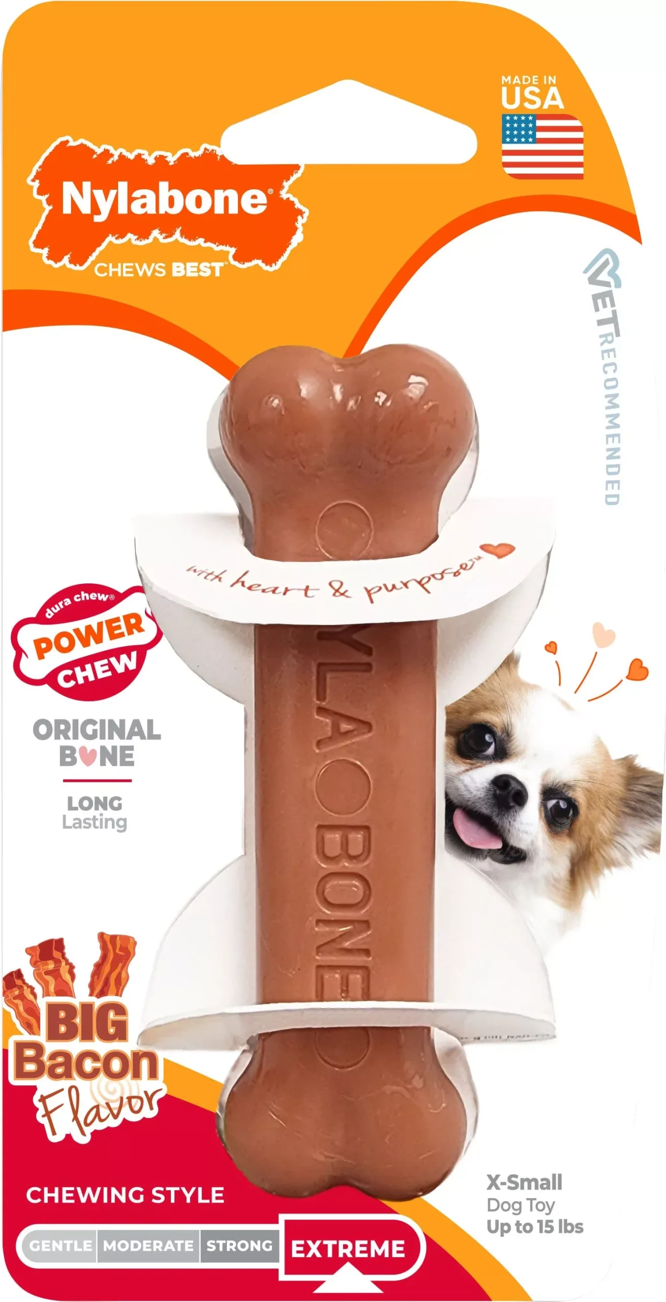 Nylabone Power Chew Bone X-Small Bacon