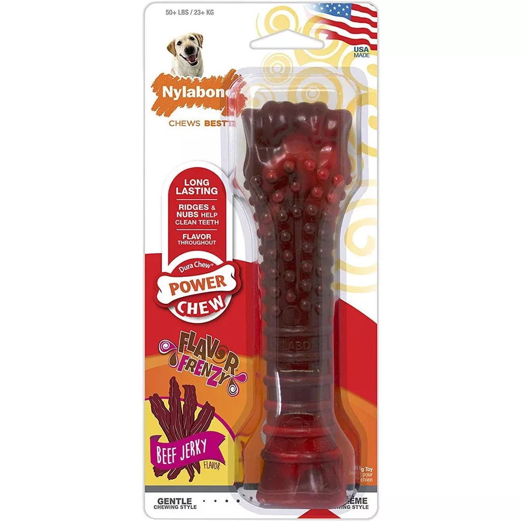 Nylabone Power Chew Textured Bone, Beef Jerky XL