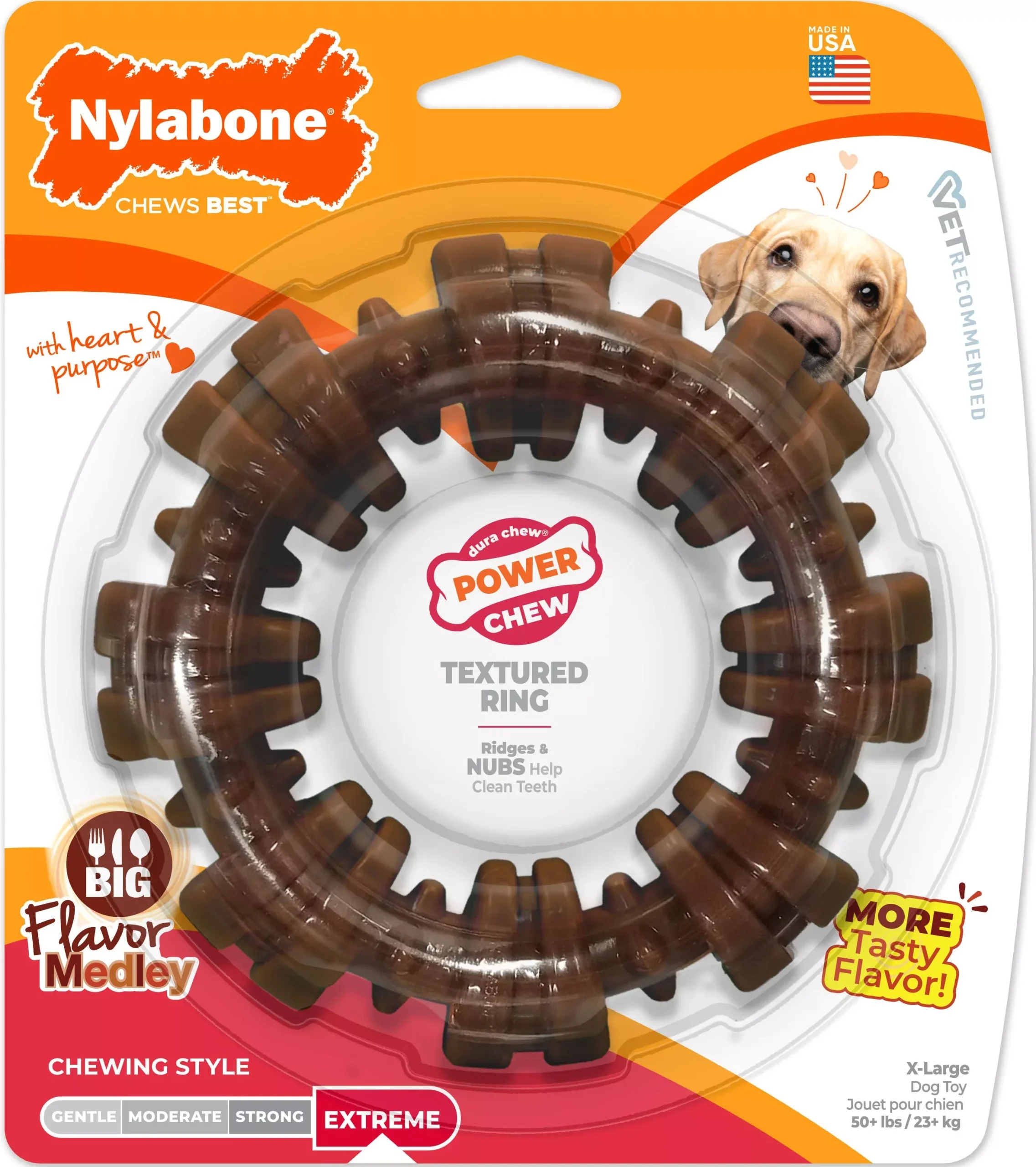 Nylabone Power Chew Textured Ring, Souper, Flavor Medley