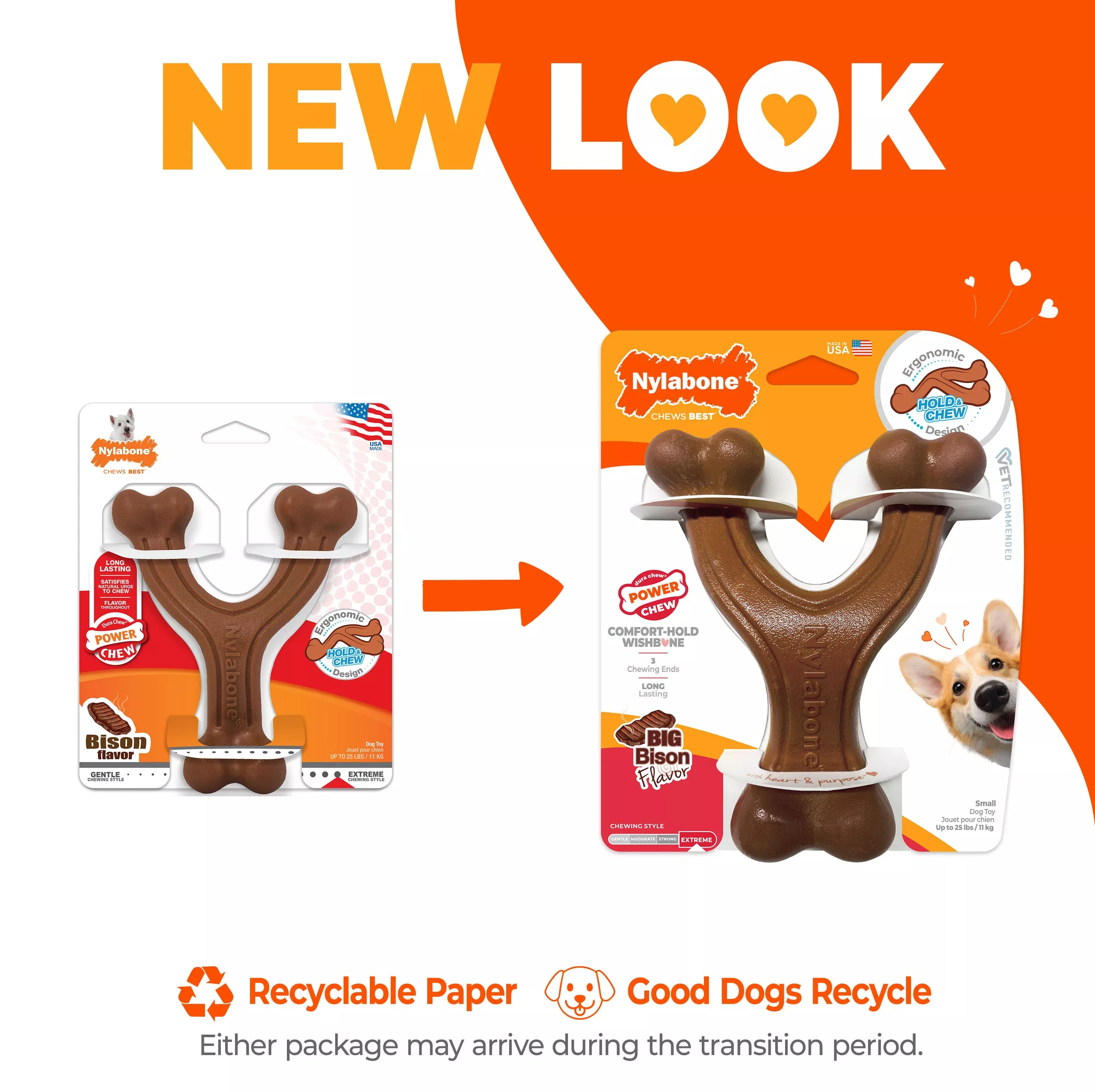 Nylabone Power Chew Wishbone, Bison, Regular