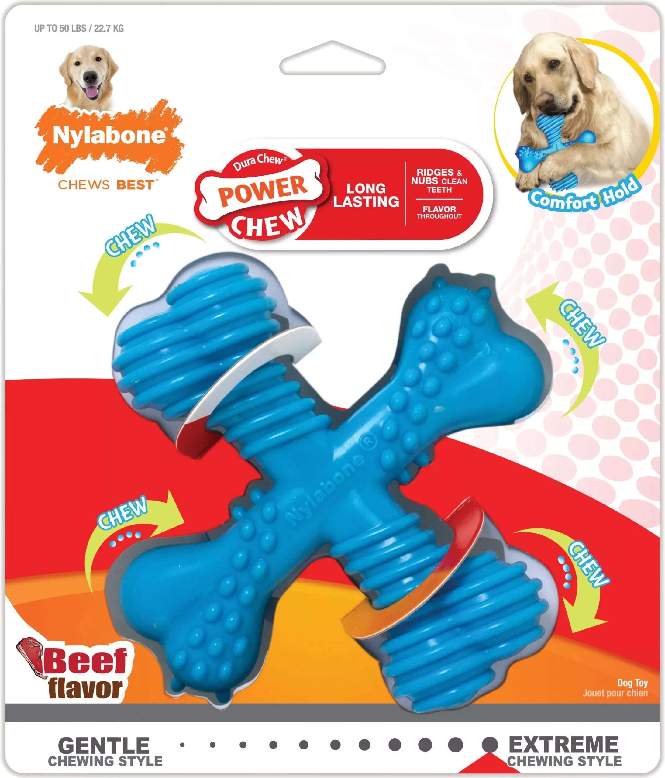 Nylabone Power Chew X Bone Beef Large
