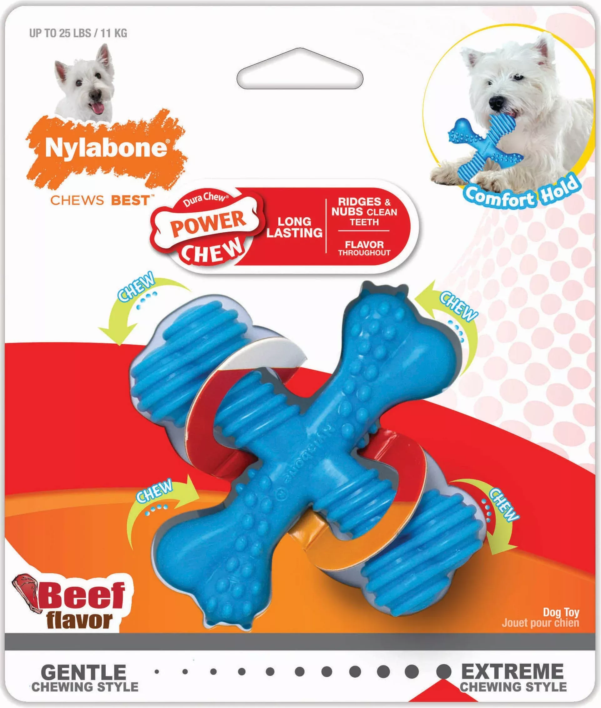 Nylabone Power Chew X Bone Regular Beef