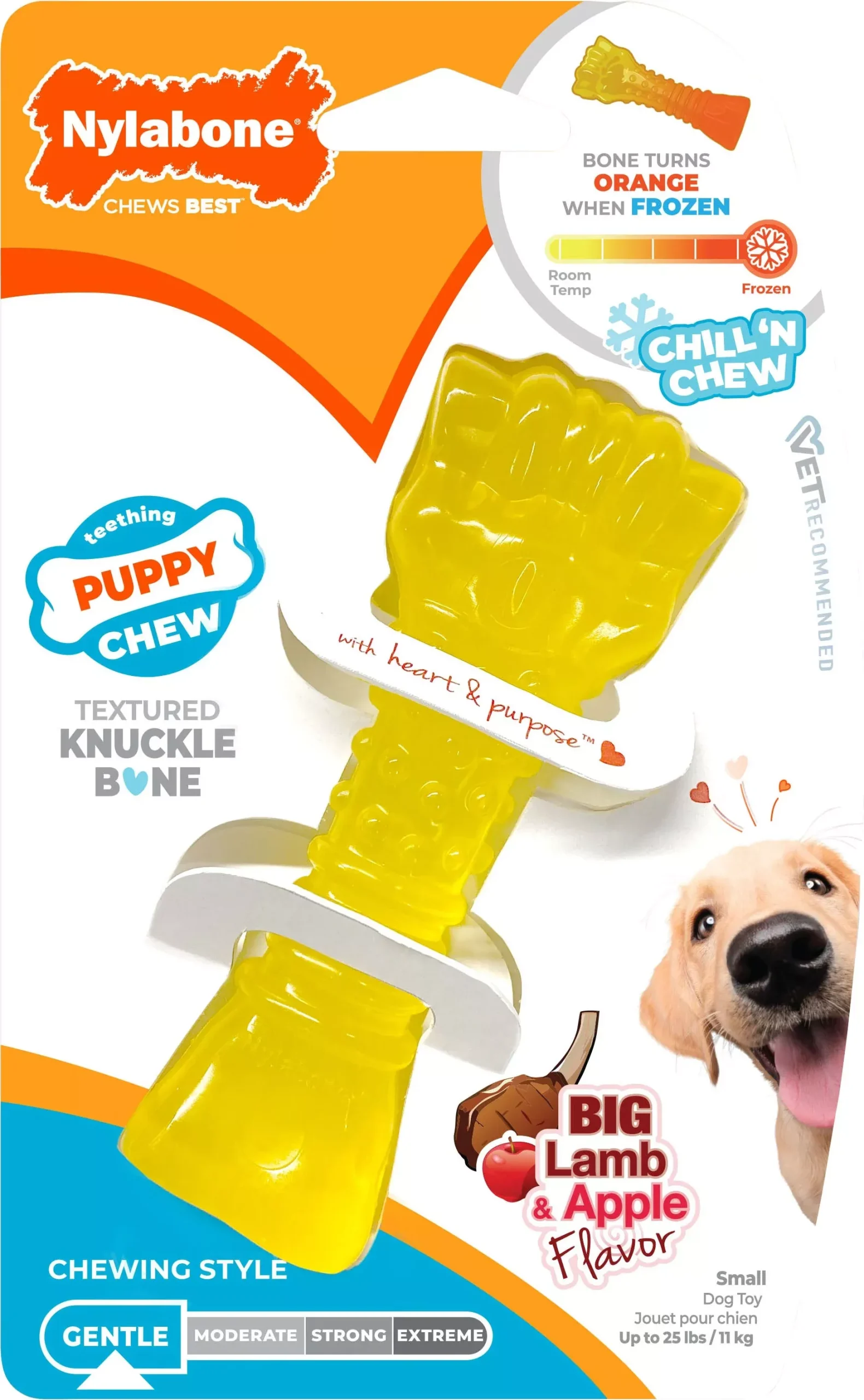 Nylabone Puppy Chew Chill & Chew Freezer Bone Lamb & Apple Small