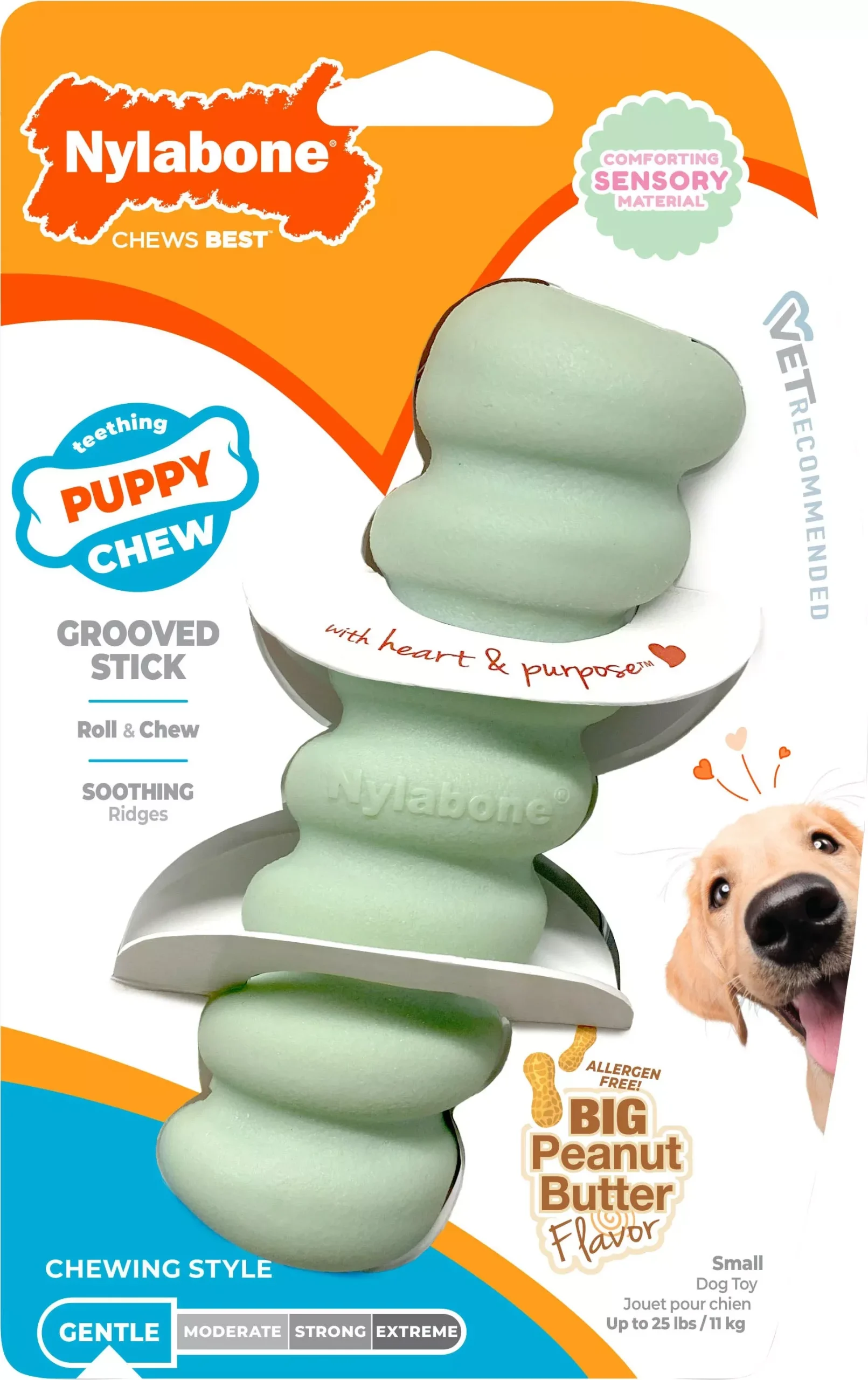 Nylabone Puppy Teething Stick Small Peanut Butter