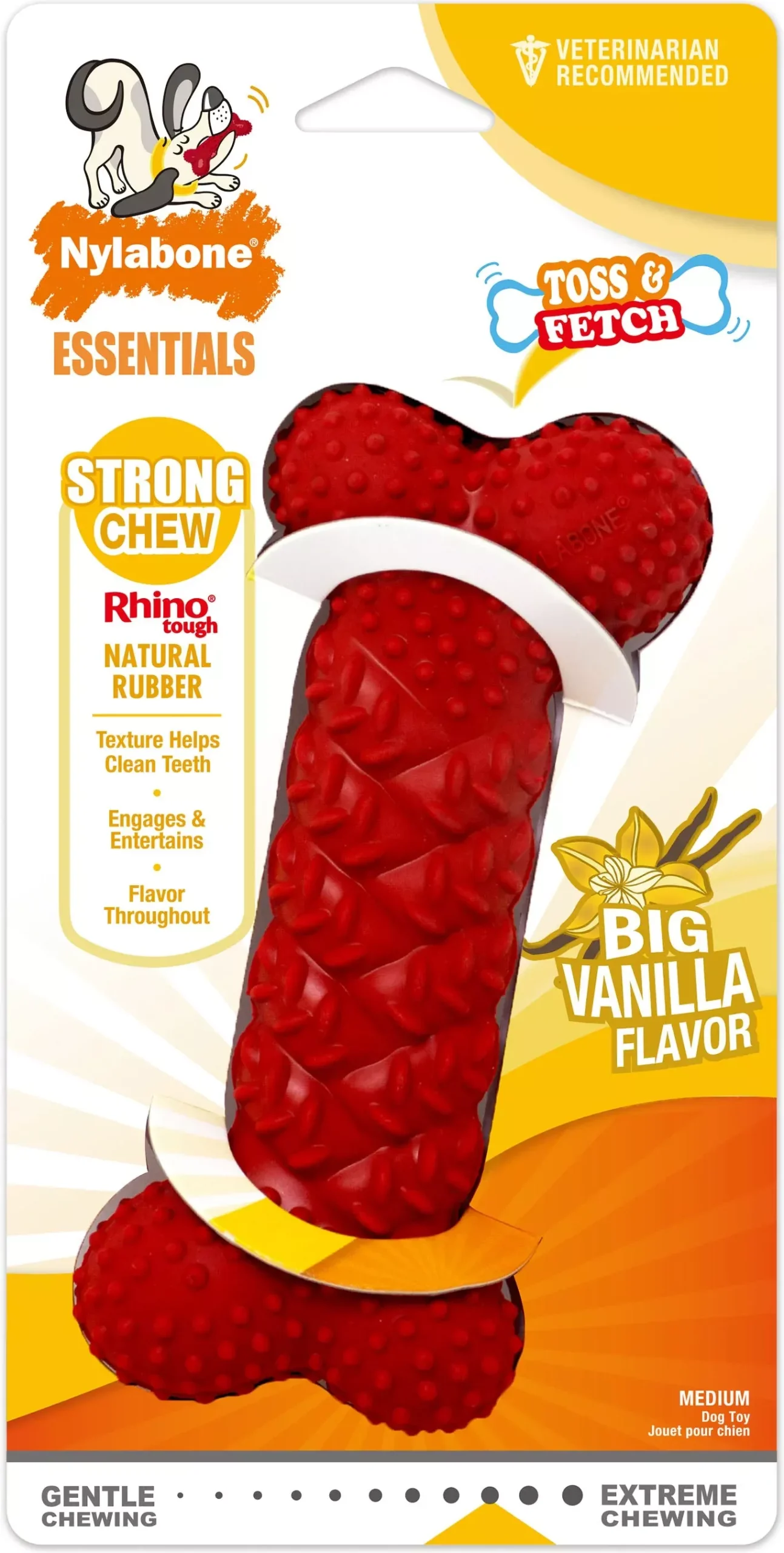 Nylabone Rubber Braided Bone, Vanilla, Large