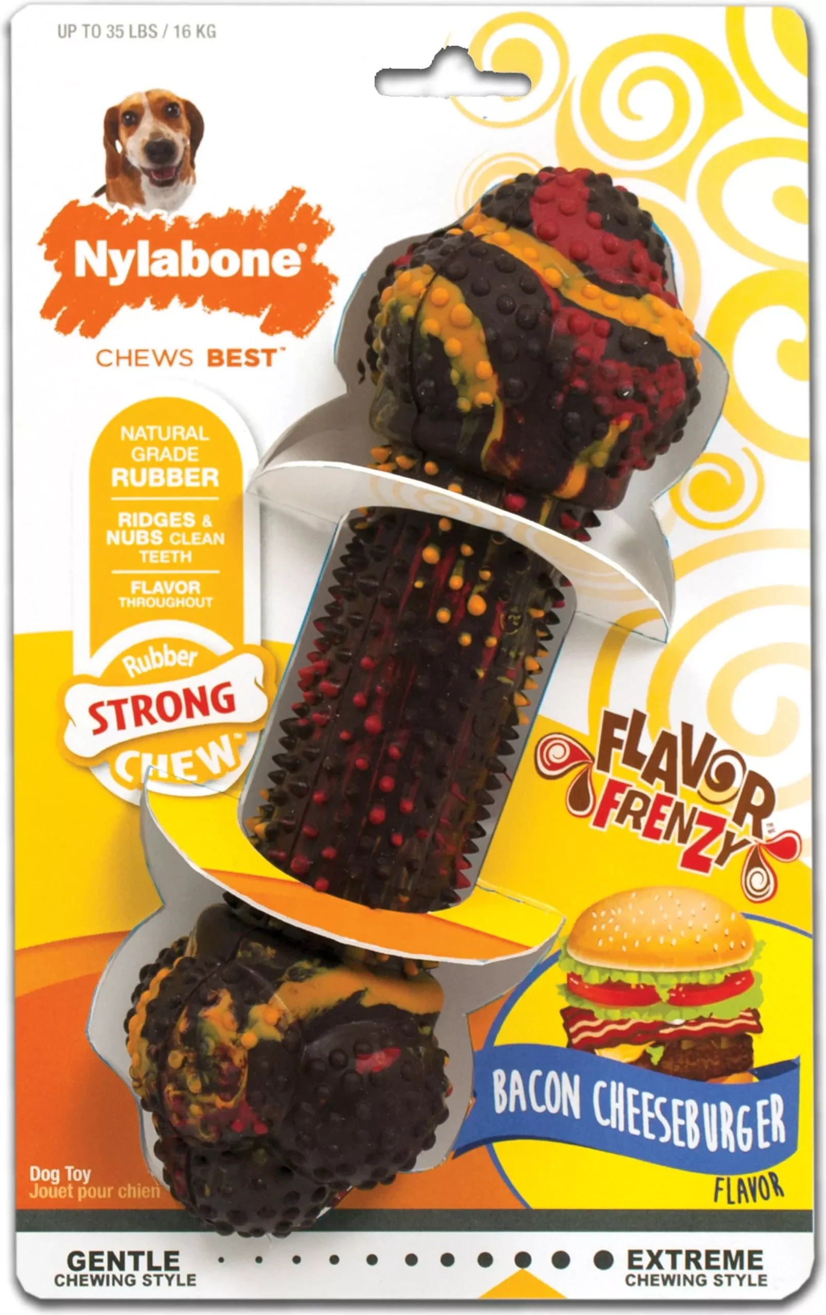 Nylabone Strong Chew Flavor Frenzy, Bacon Cheeseburger - Wolf