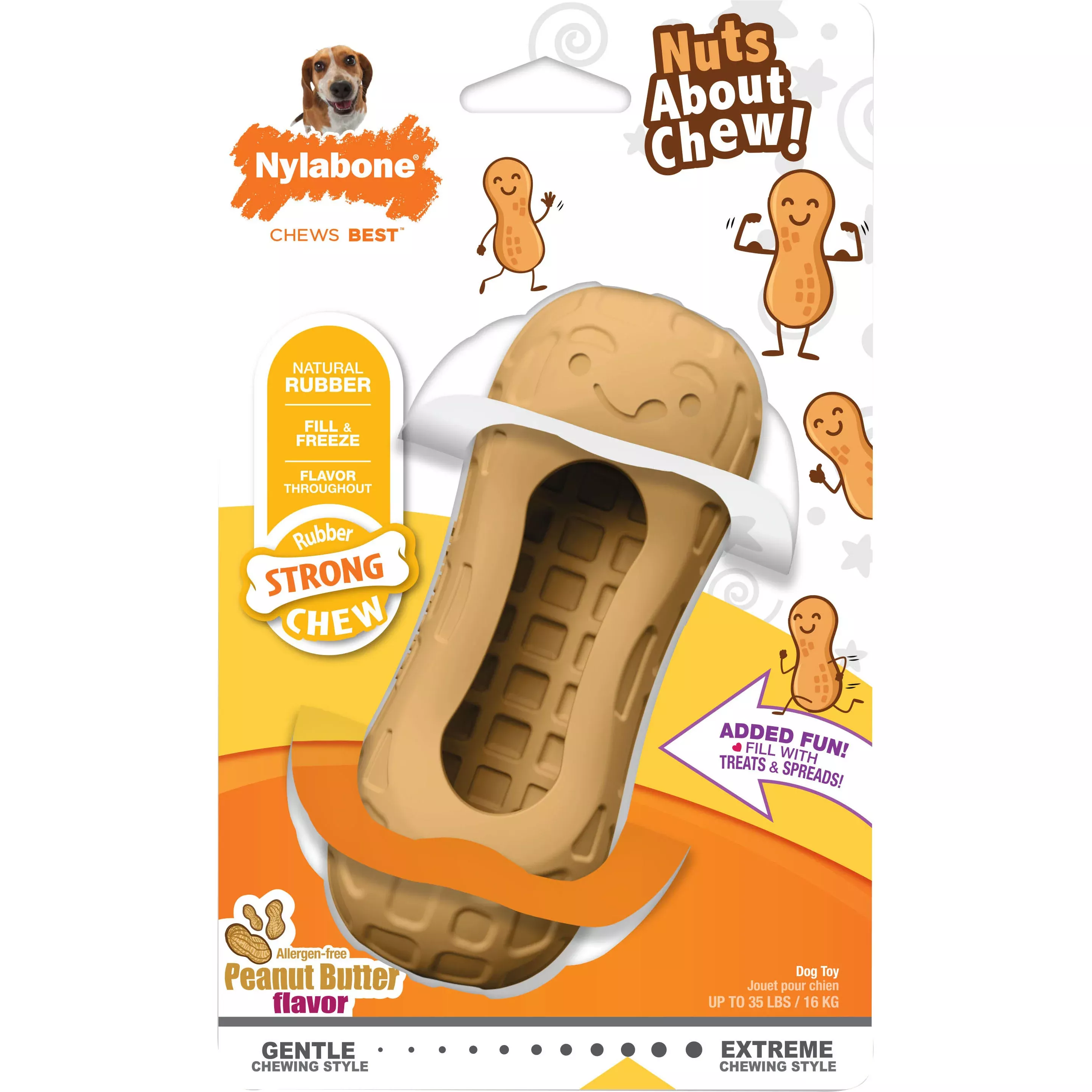 Nylabone Strong Chew Nuts About Chew, Peanut Butter, Wolf Size