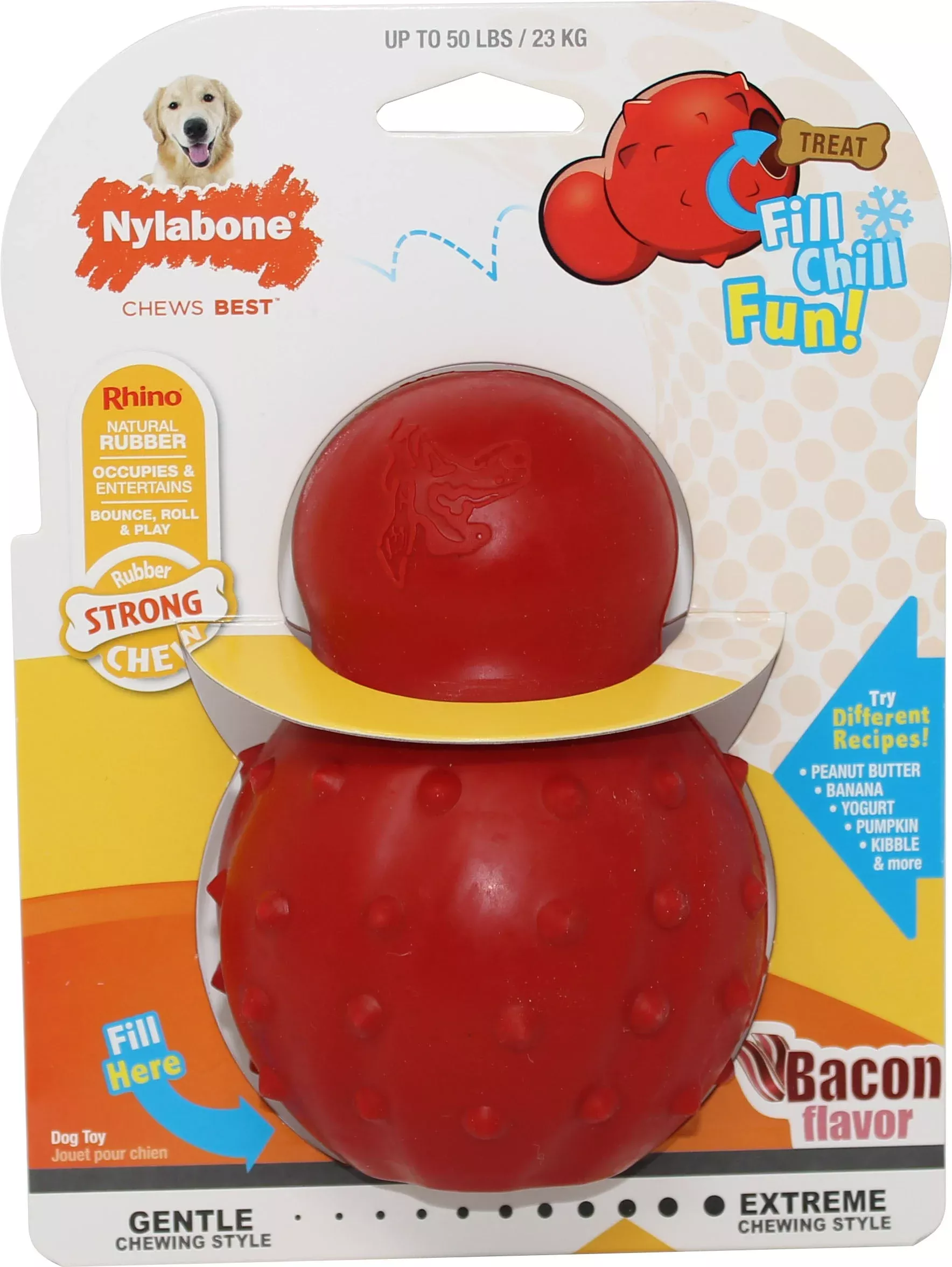 Nylabone Strong Chew Stuffable Cone, Bacon, Giant