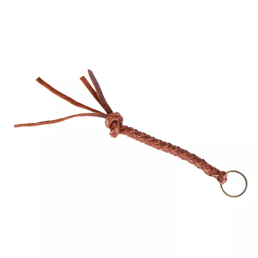 Ohlay Genuine Leather Handmade Braided Key Ring Brown Chain
