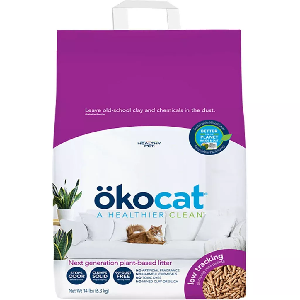 okocat Low Tracking Mini Pellets Cat Litter, 14 lb