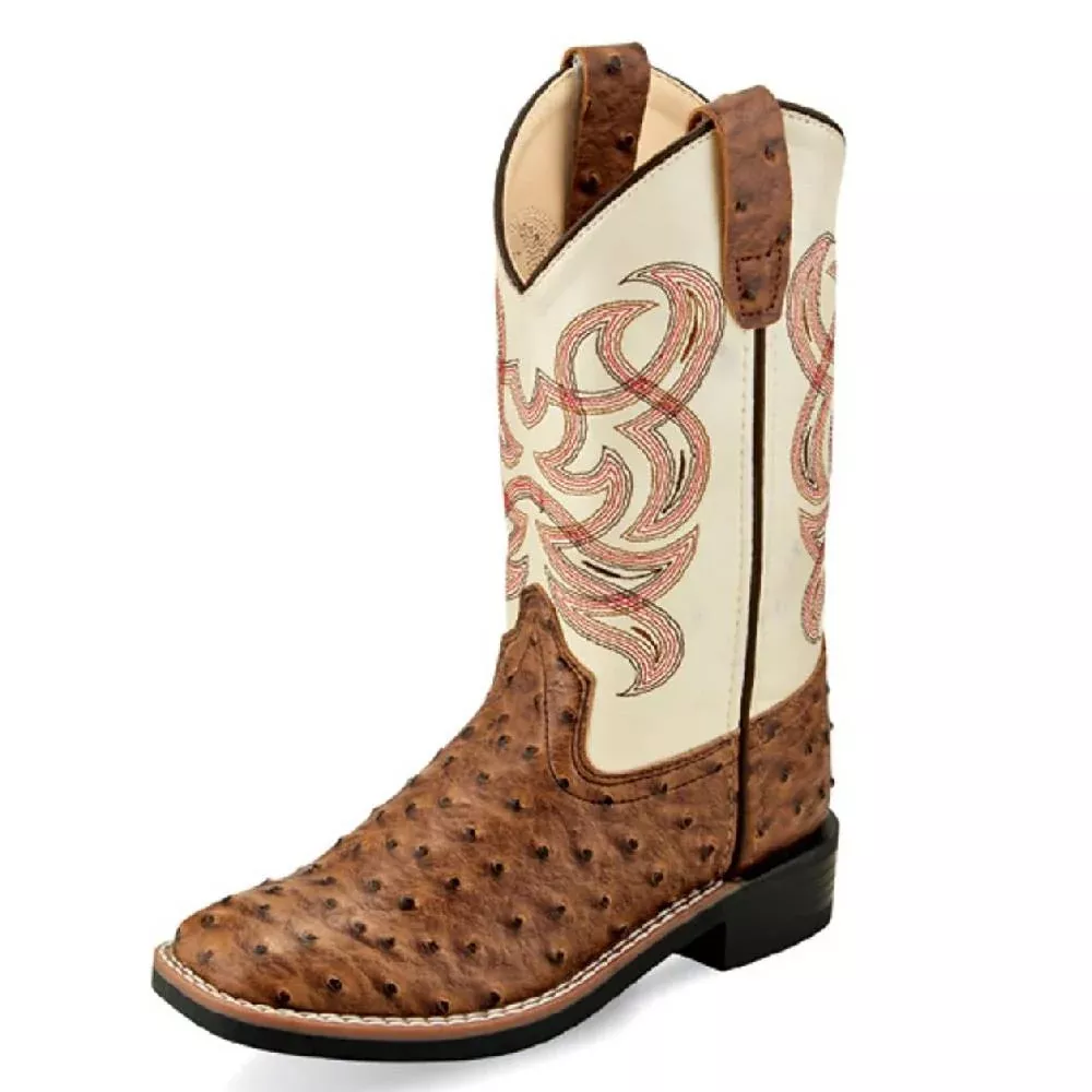 Old West Youth Ostrich Western Boot