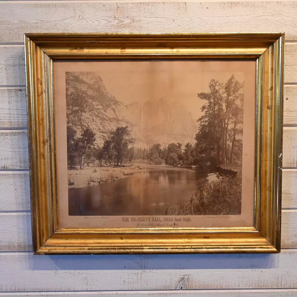 Original 1863 Stereograph of Yosemite Falls by Charles Leander Weed