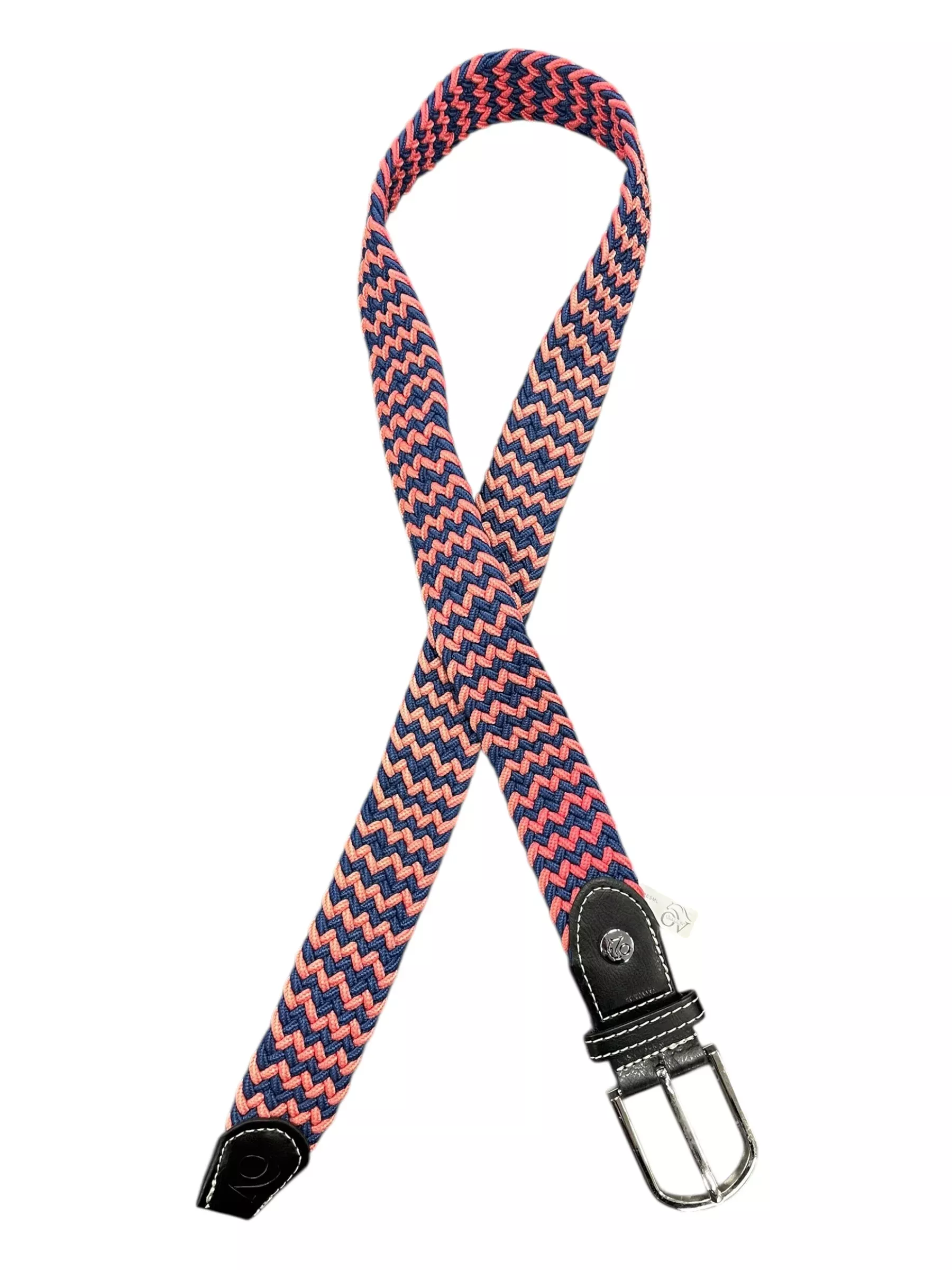Ovation Braided Stretch Belt - Navy/Pink - Small - USED