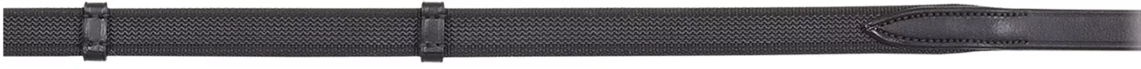 Ovation Rubberized Web Reins with Buckle Ends - Black
