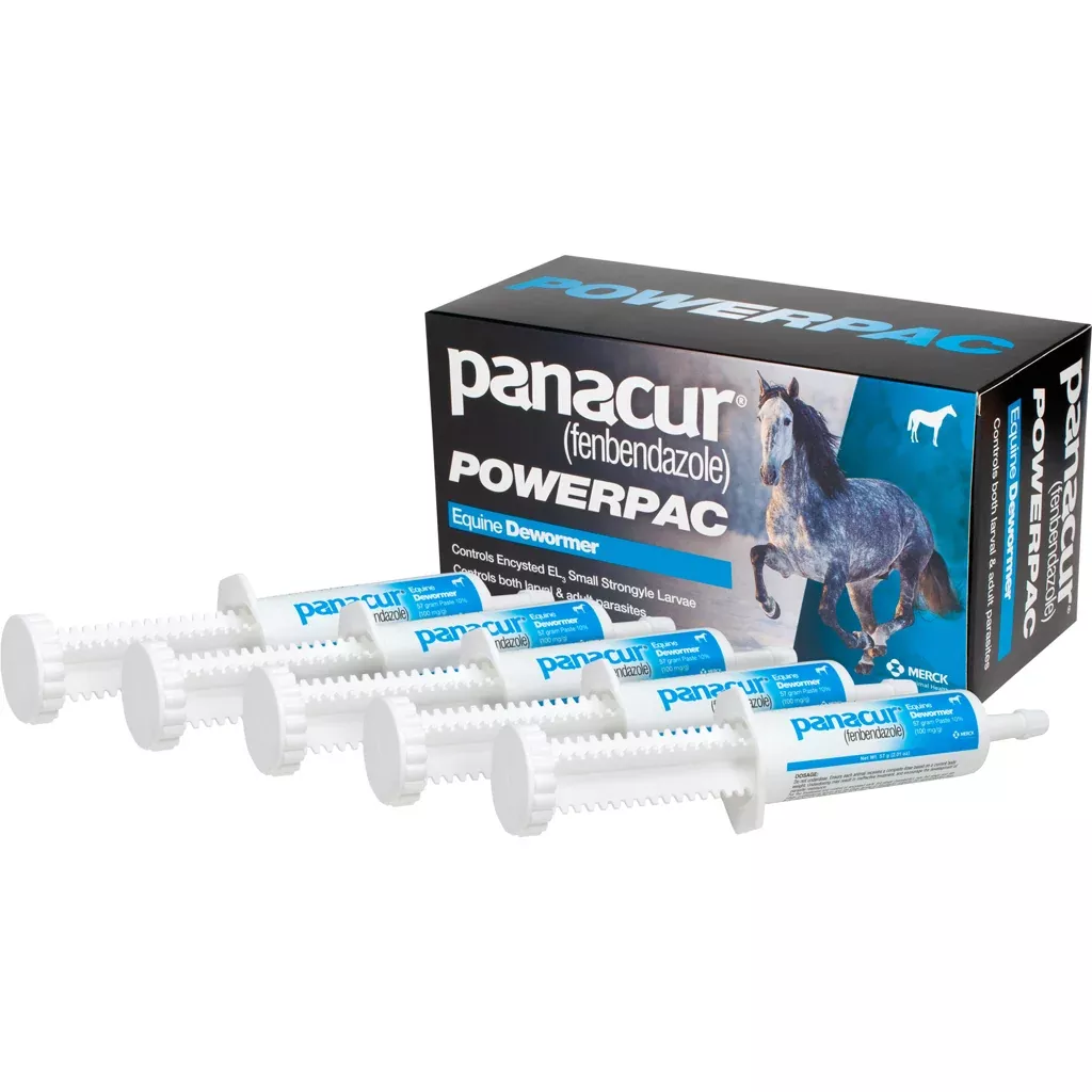 Panacur PowerPac Equine Dewormer Paste, 57 g - 5 Syringes