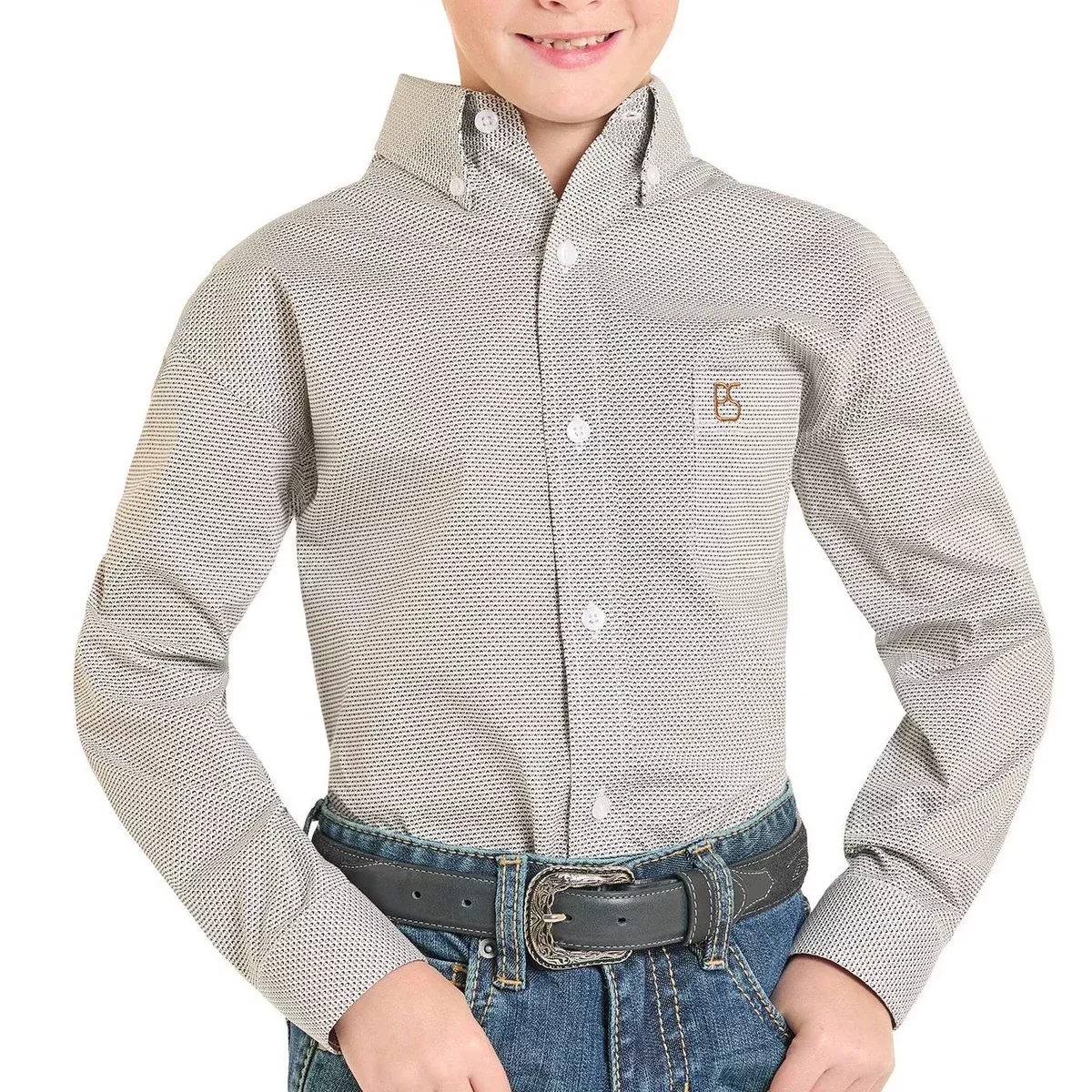 Panhandle Boy's Geo Print Button Shirt