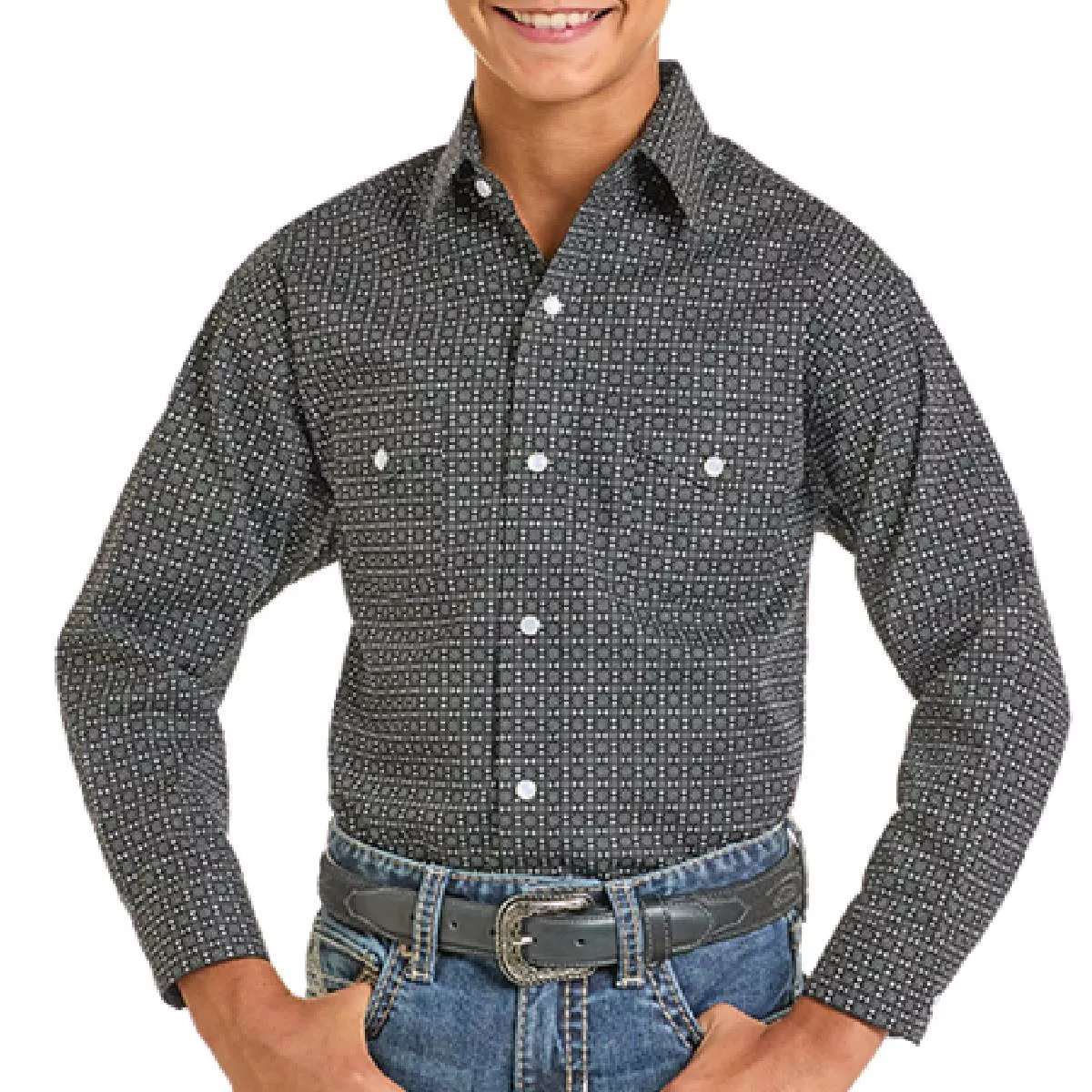 Panhandle Boy's Geo Print Snap Shirt