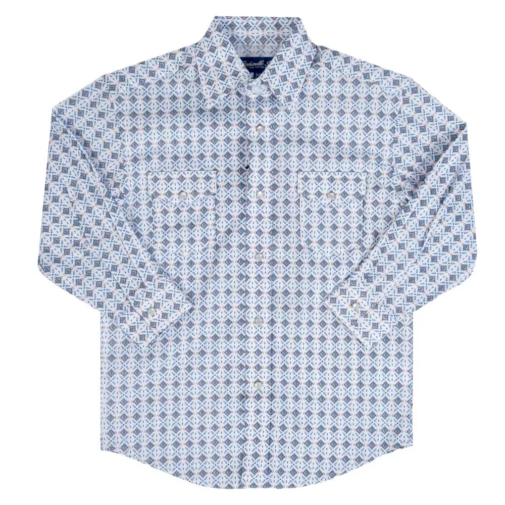 Panhandle Slim Boy's Geo Print Pearl Snap Shirt