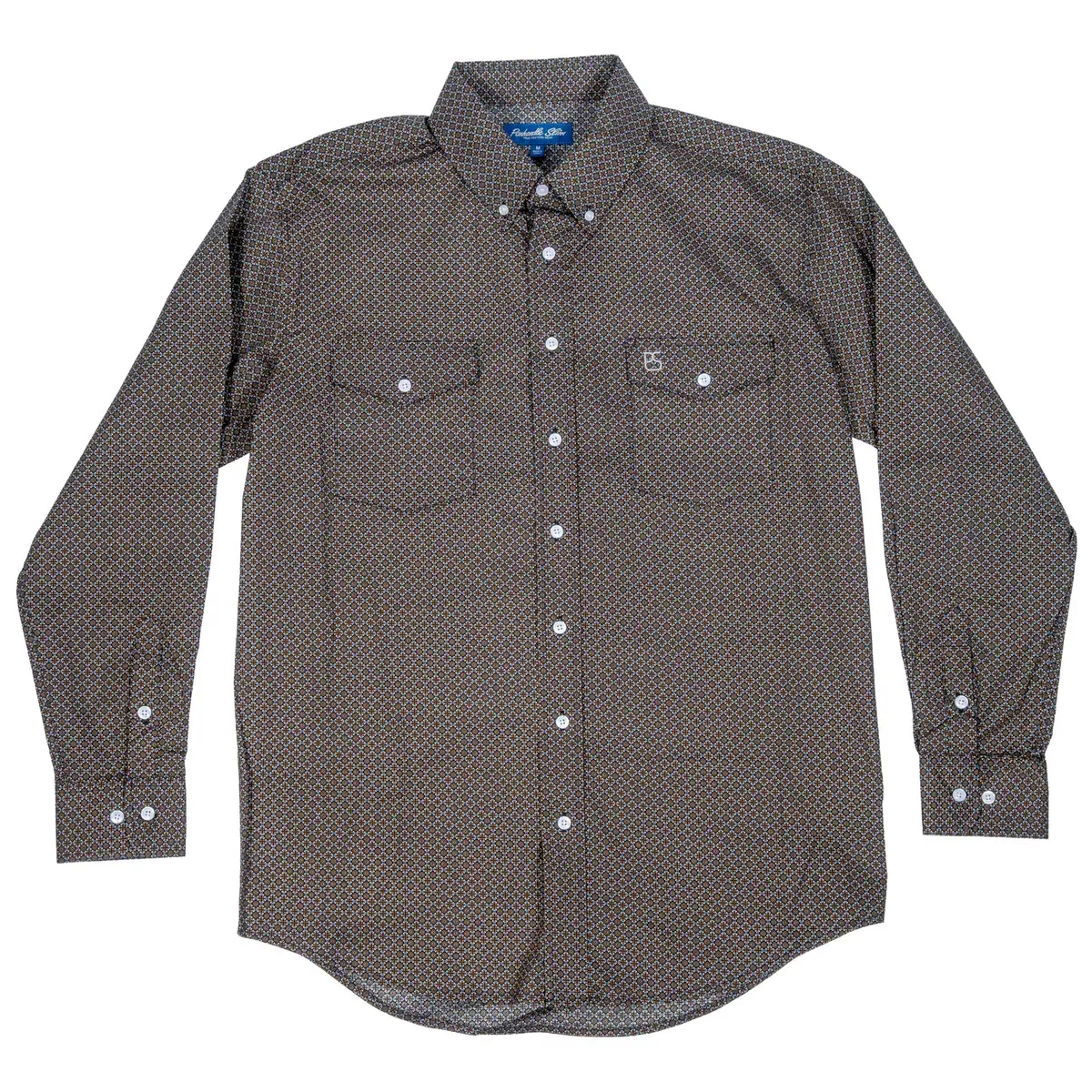 Panhandle Slim Men's Camel Geo Print Button Down Western Shirt