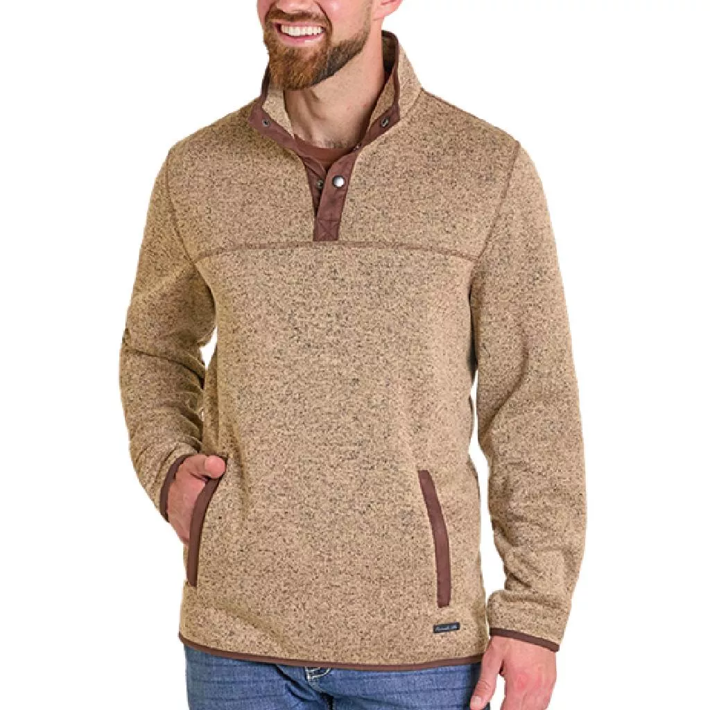 Panhandle Slim Men's Melange Henley Pullover - Tan
