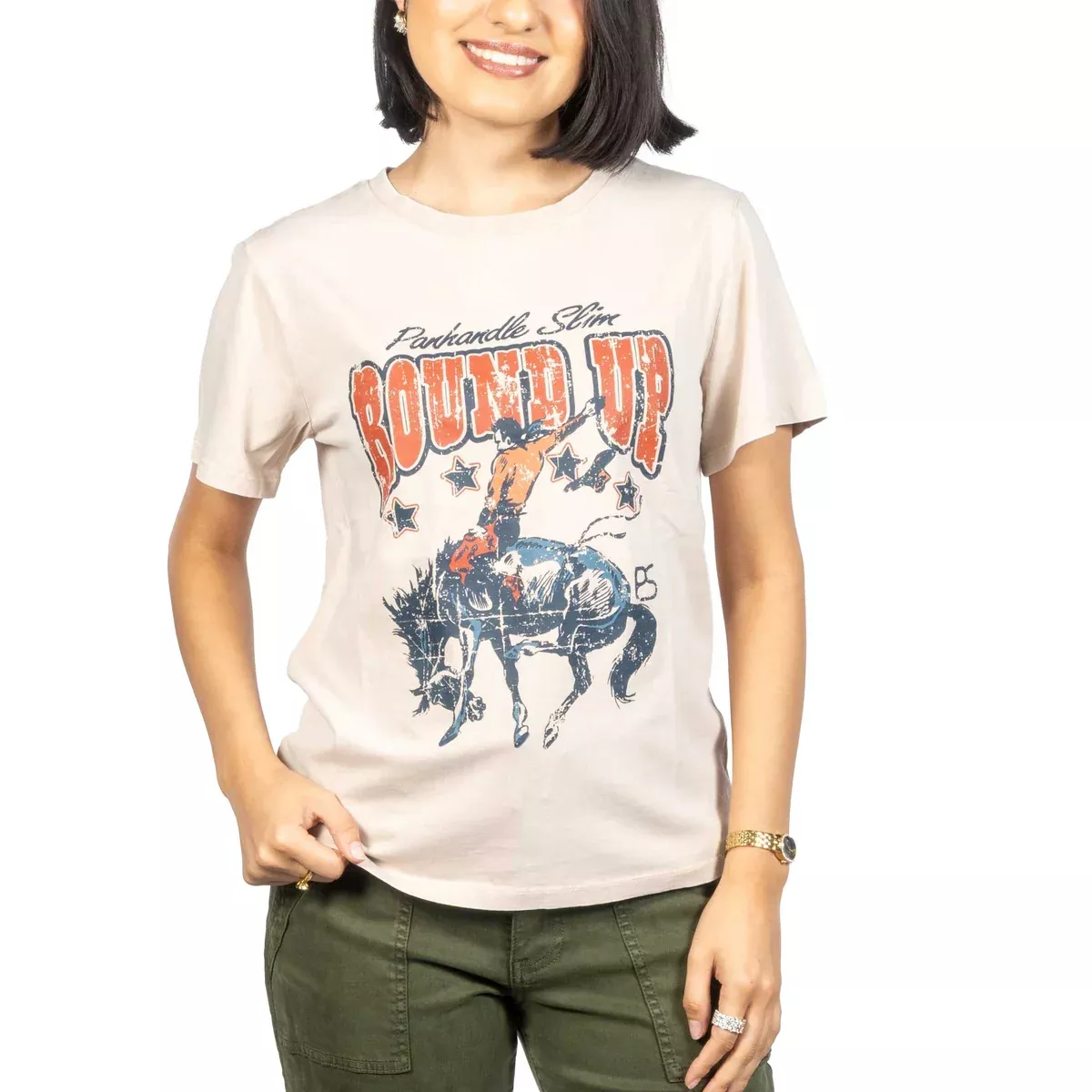 Panhandle Slim Women's Wanted Round Up Graphic Tee