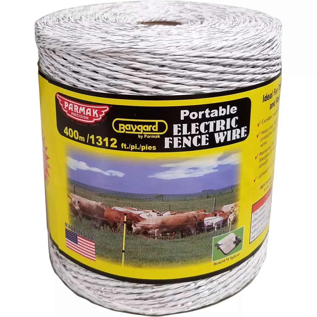 Parmak Heavy Duty Polywire, 1312 ft, White