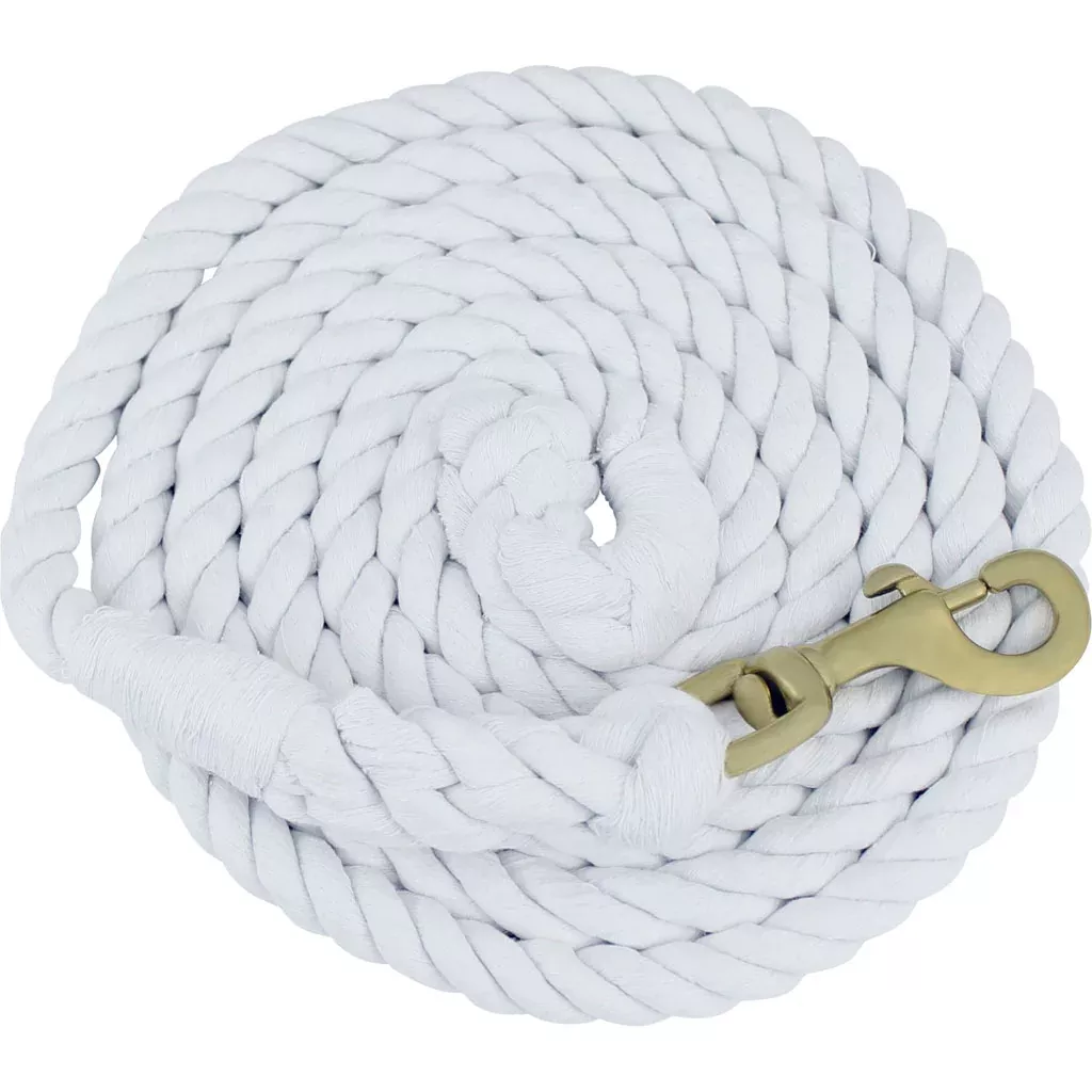 Partrade Braided Cotton Horse Lead, 3/4 in. x 10 ft., White